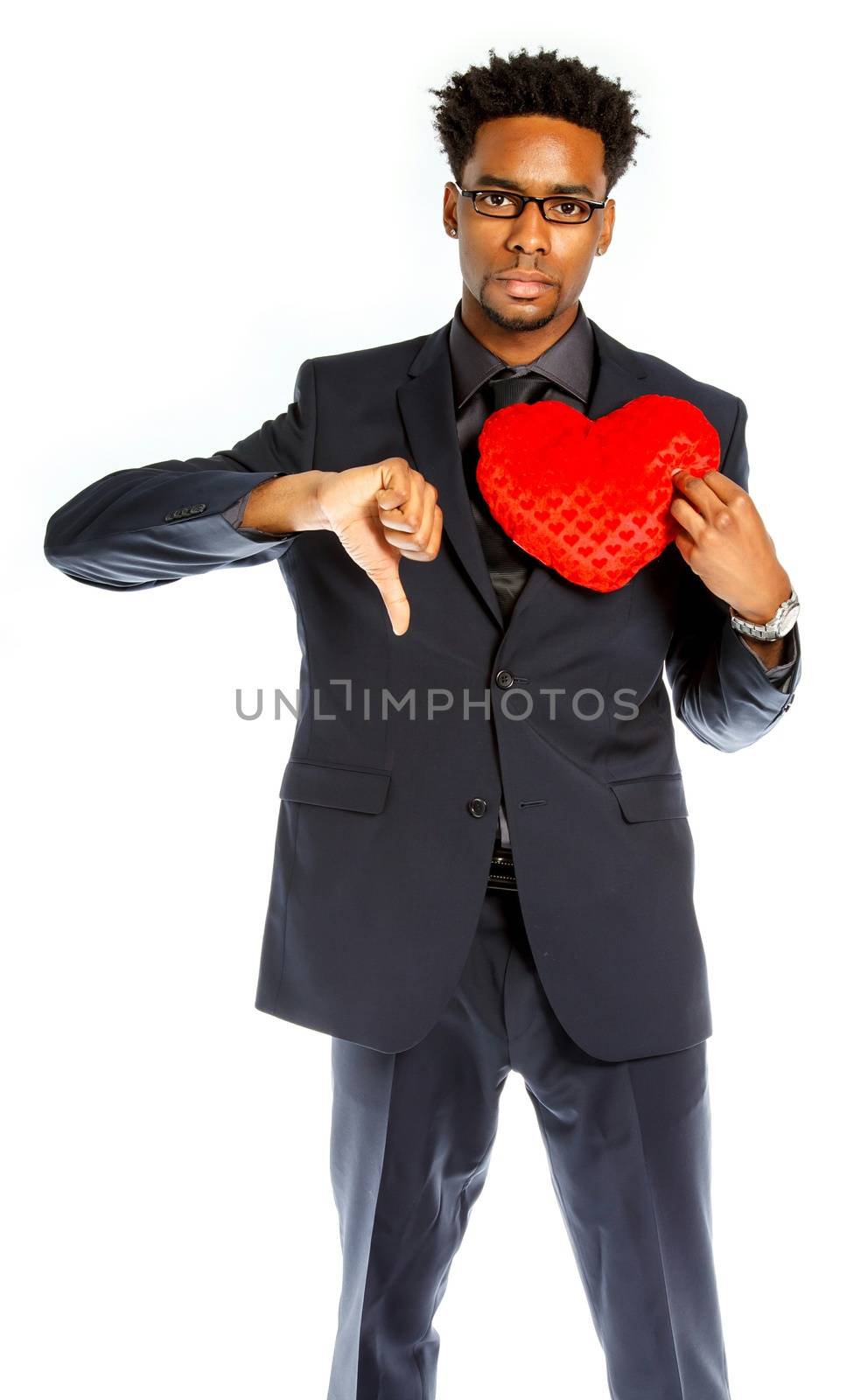 Attractive afro-american business man posing in studio by shipfactory