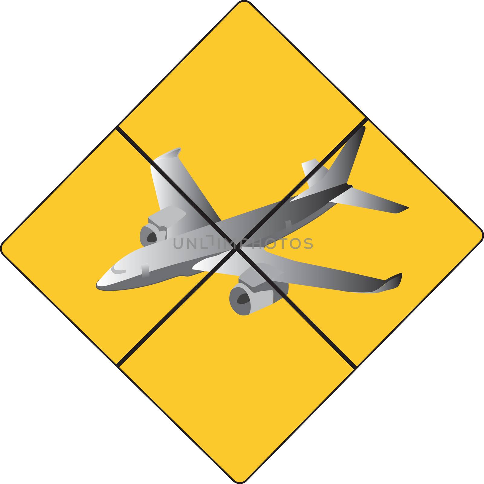 yellow sign no plane allowed