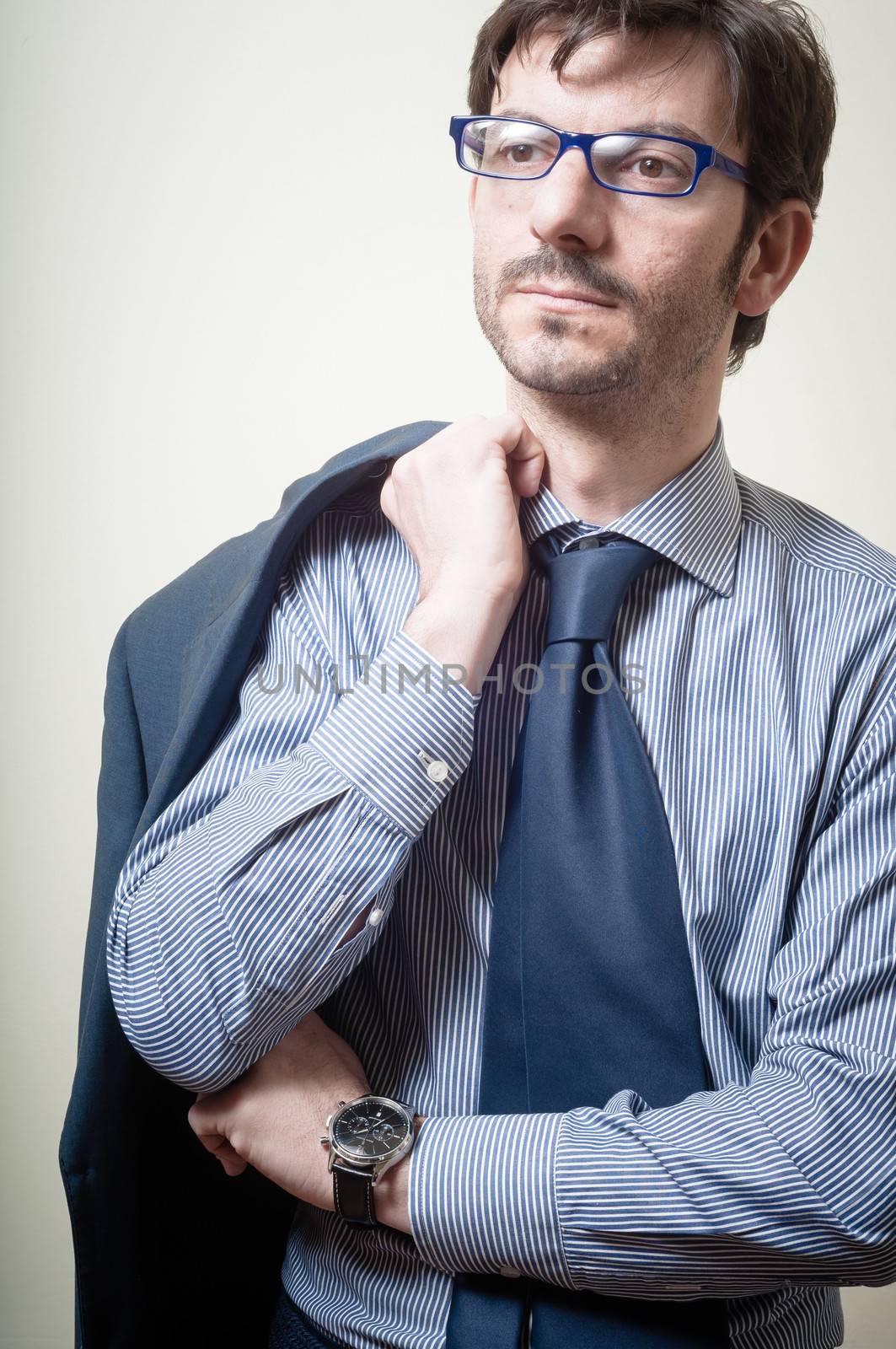 success businessman on white background