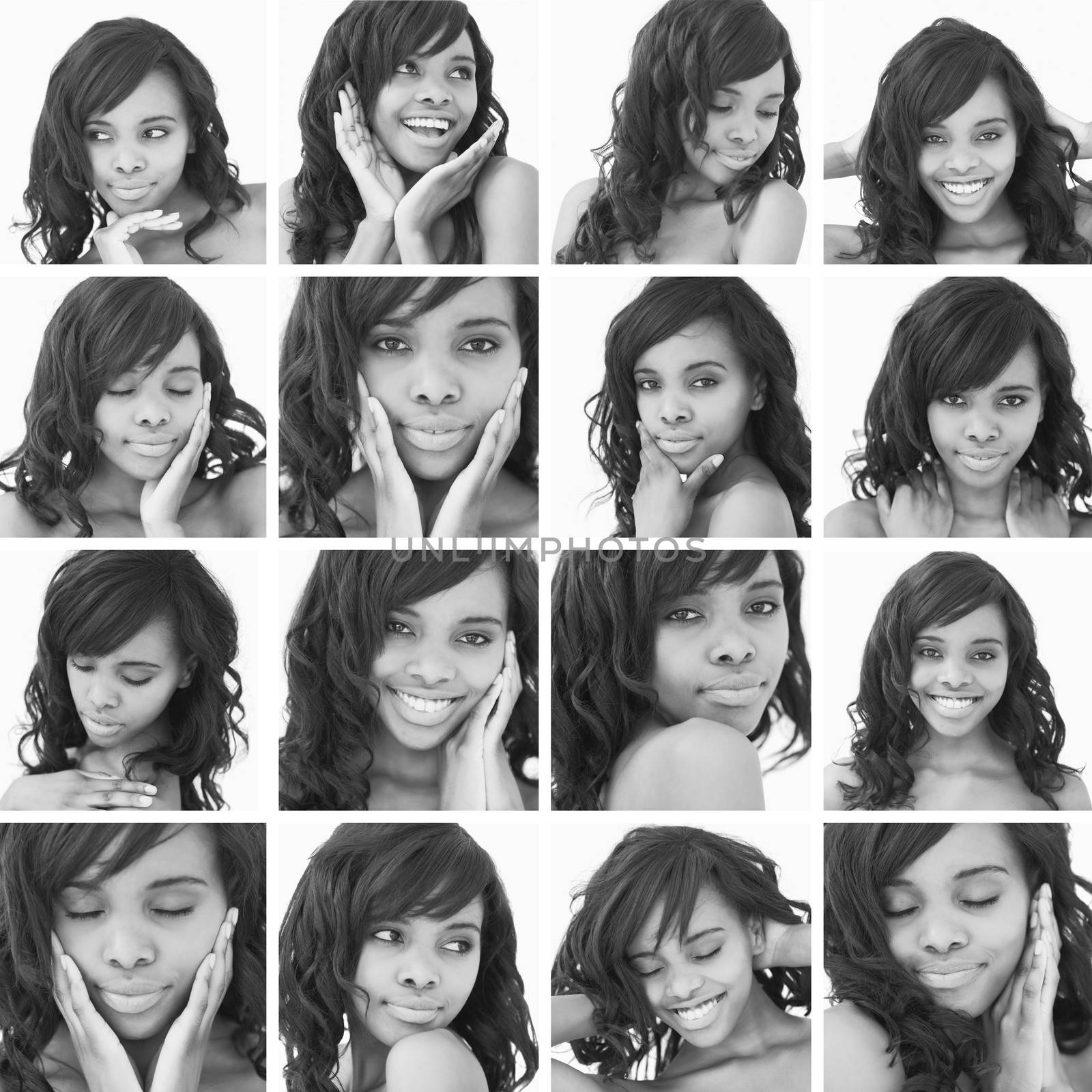 Collage of attractive woman in black and white by Wavebreakmedia
