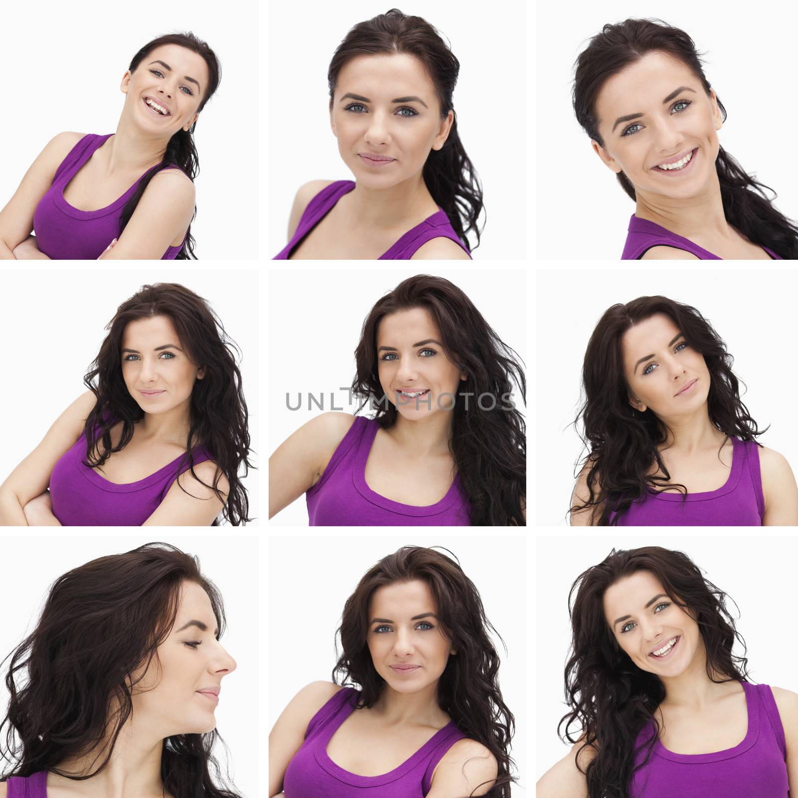 Collage of woman with curly hair by Wavebreakmedia