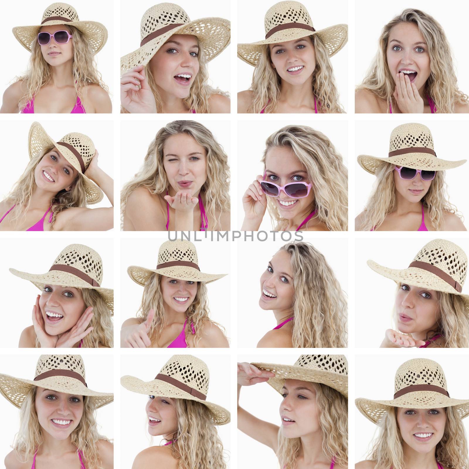 Collage of woman with straw hat by Wavebreakmedia