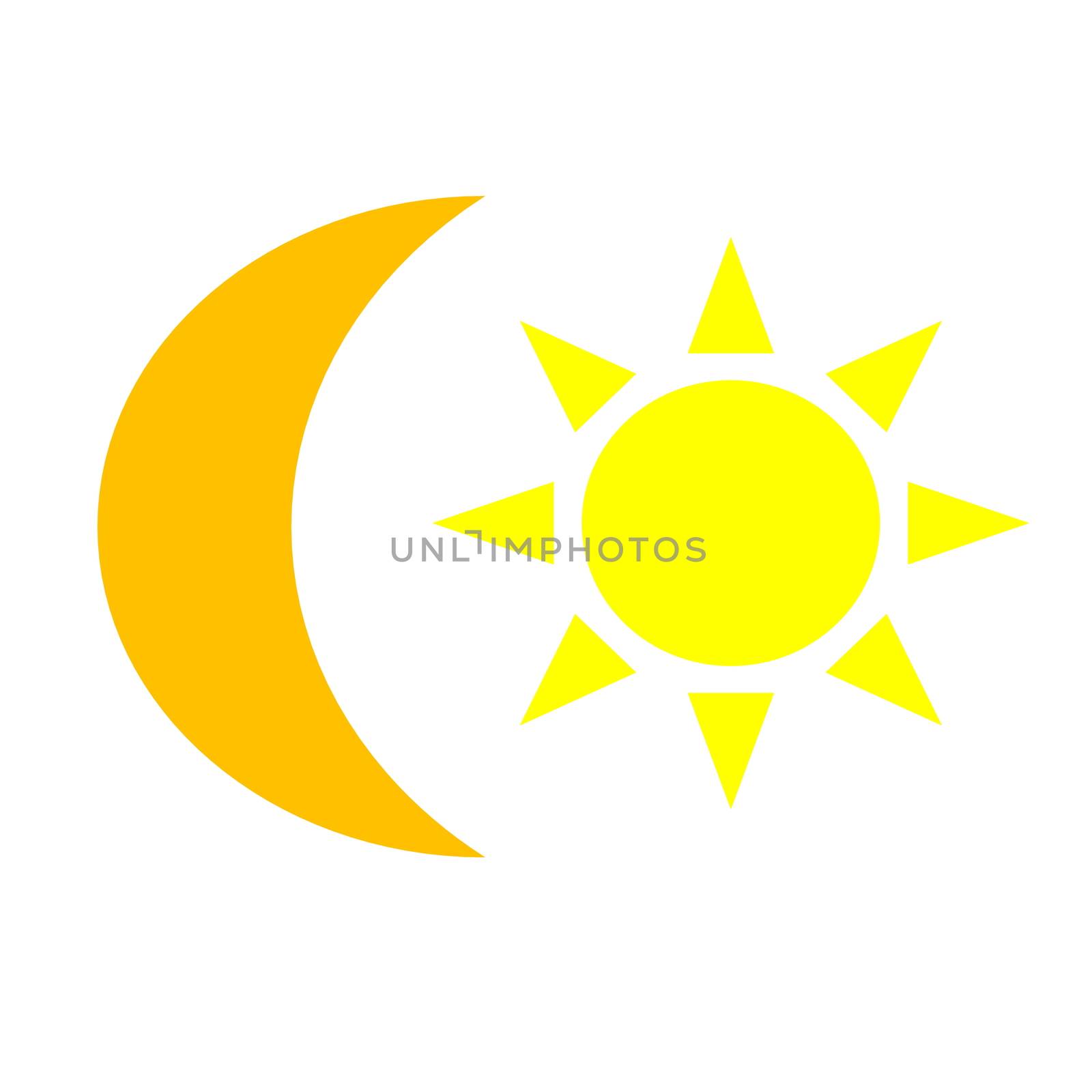 sun yellow and moon orange