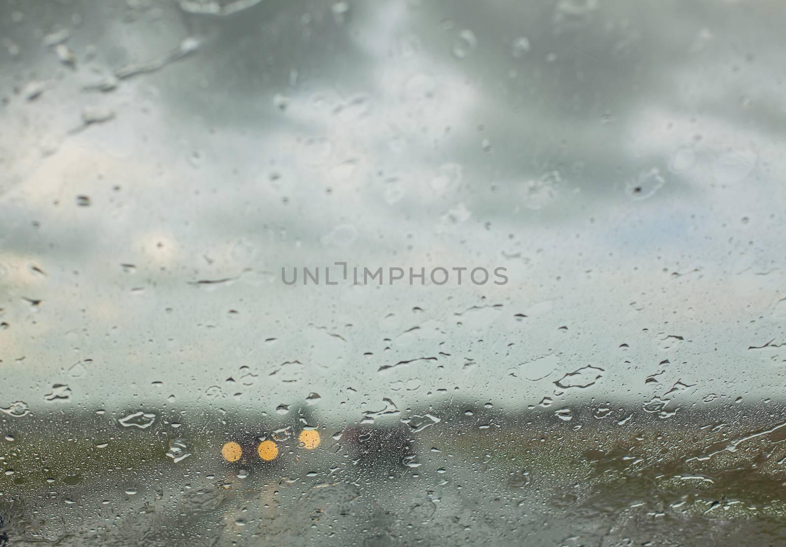 Water drops on a car window