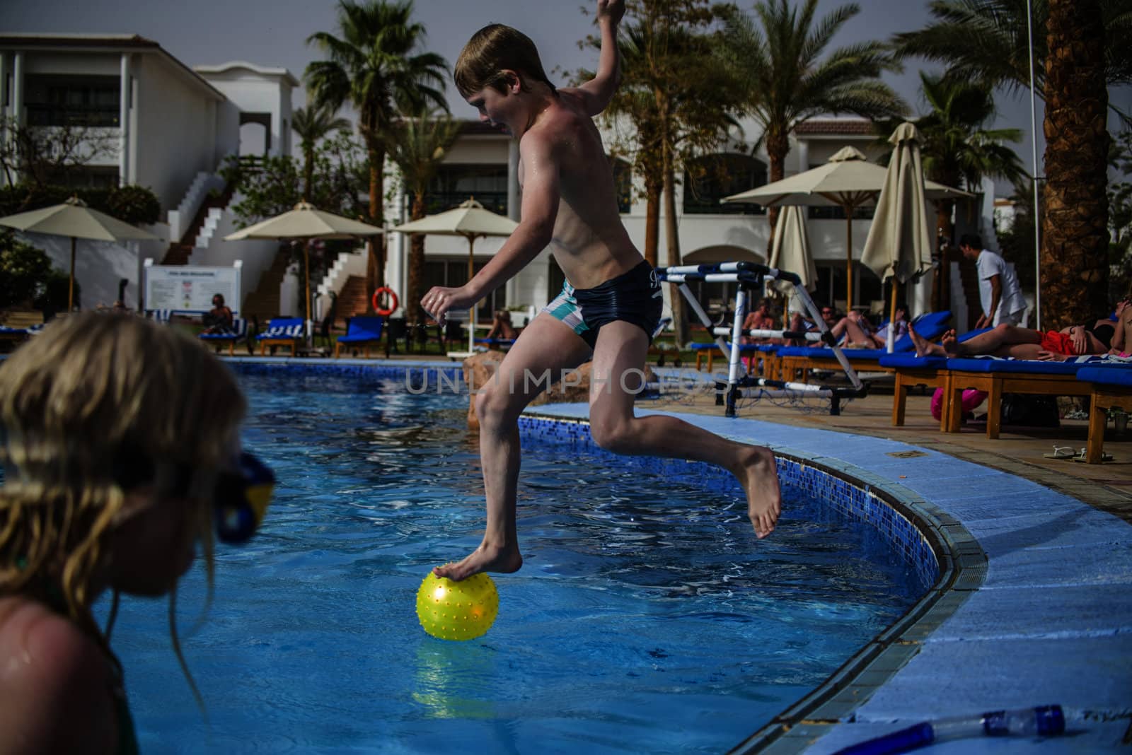 The picture is shot by the pool at Hotel Hilton Sharm Dreams in Egypt a day in April 2013