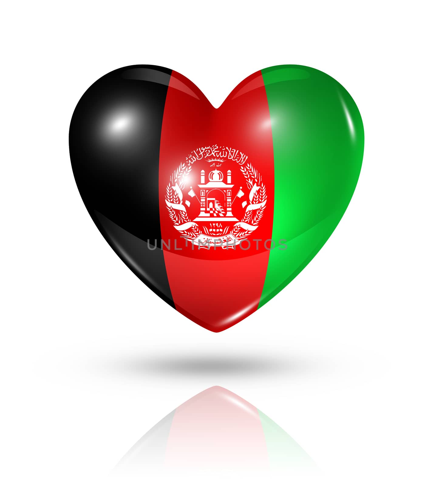 Love Afghanistan, heart flag icon by daboost