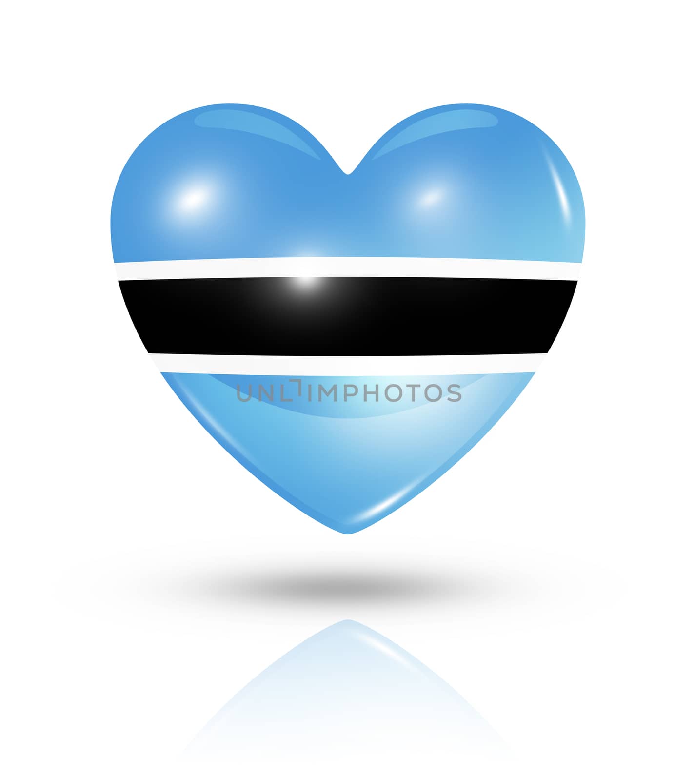 Love Botswana, heart flag icon by daboost