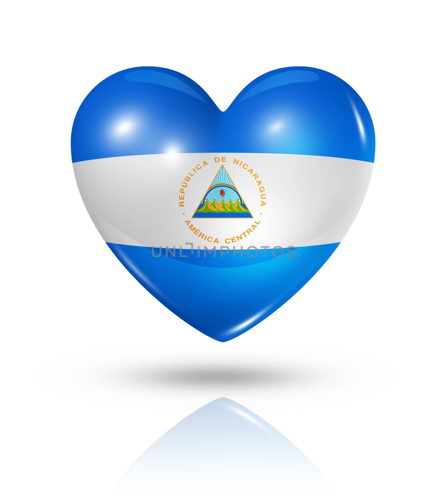 Love Nicaragua, heart flag icon by daboost