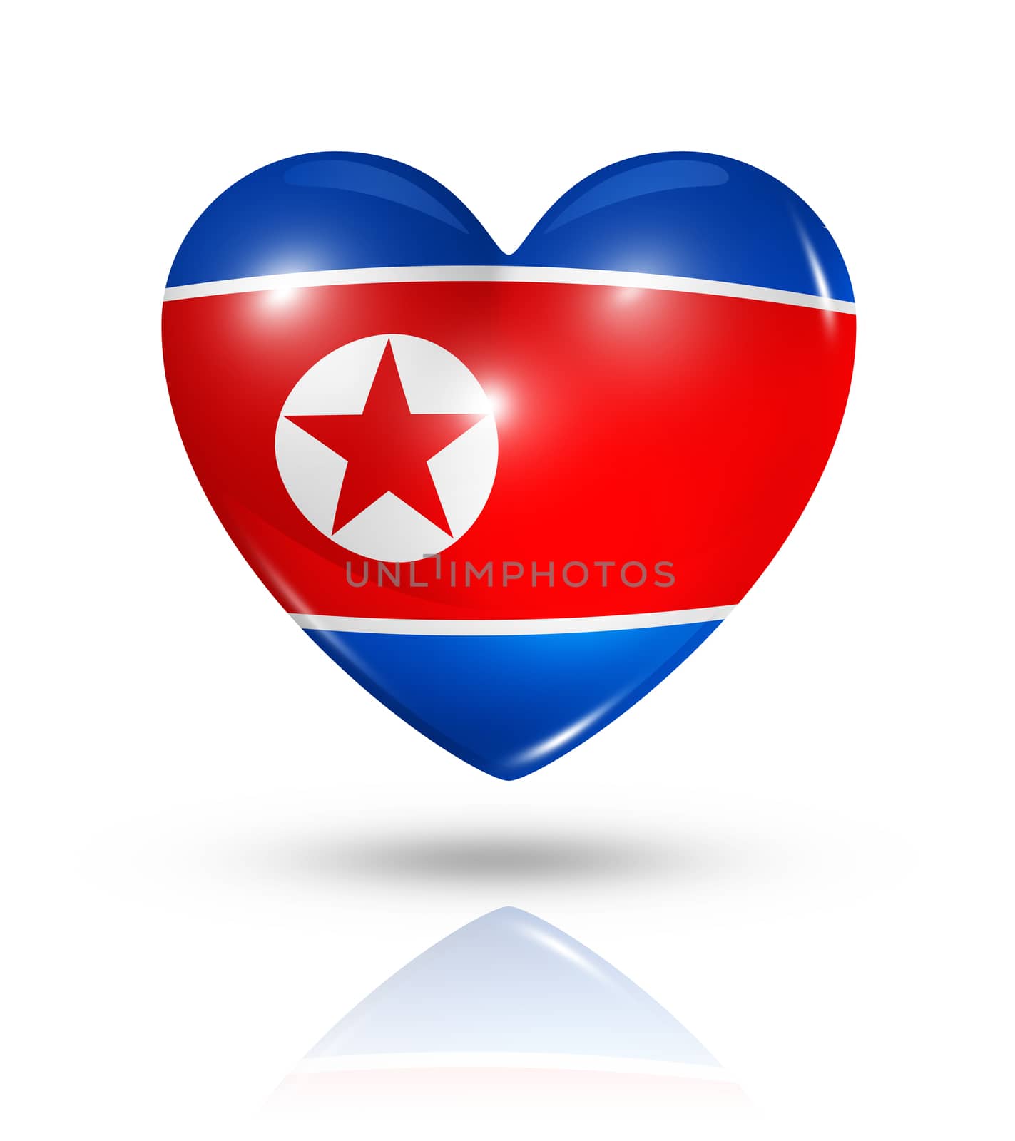Love North Korea, heart flag icon by daboost