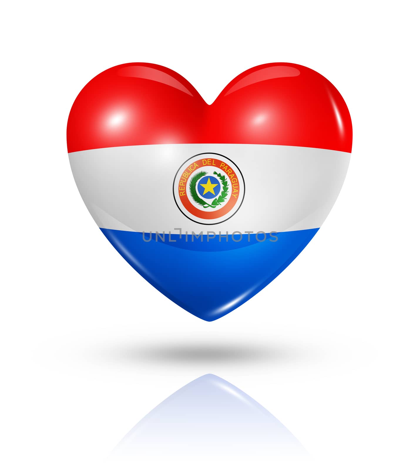 Love Paraguay, heart flag icon by daboost
