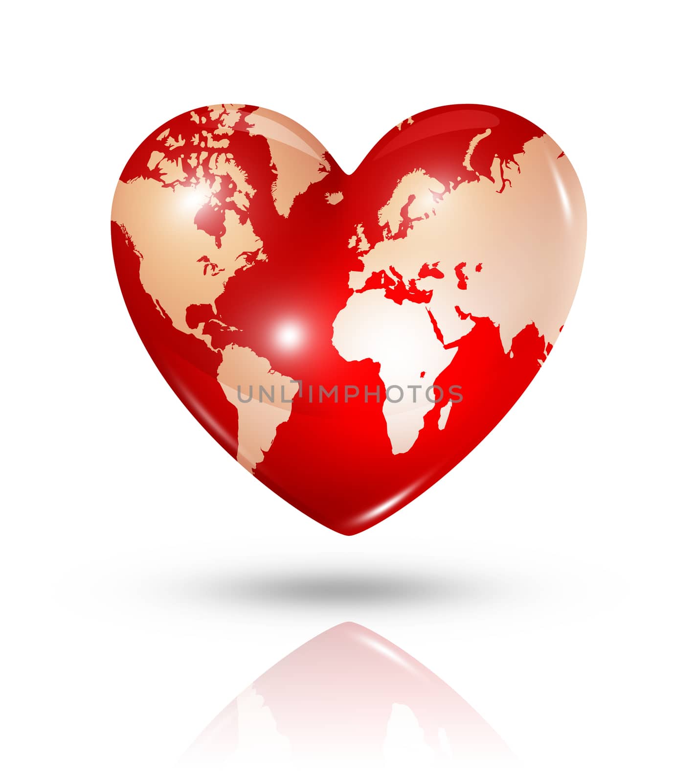 Love earth, heart icon by daboost