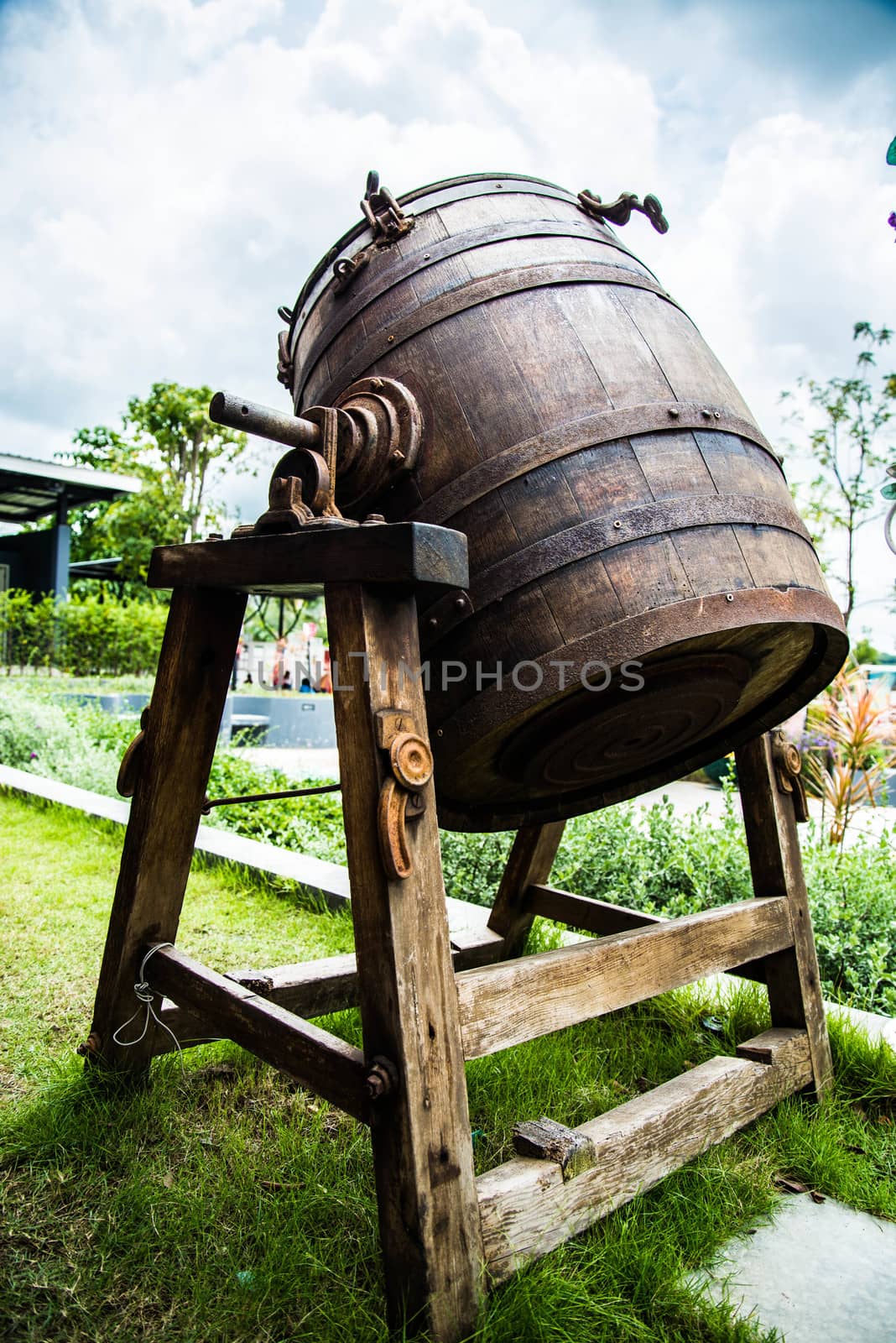 Oak casks.