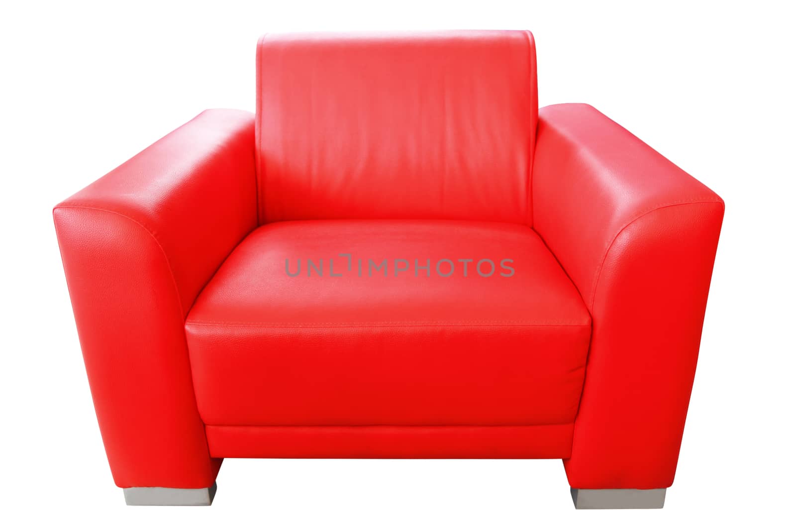 vintage red sofa isolated in white background