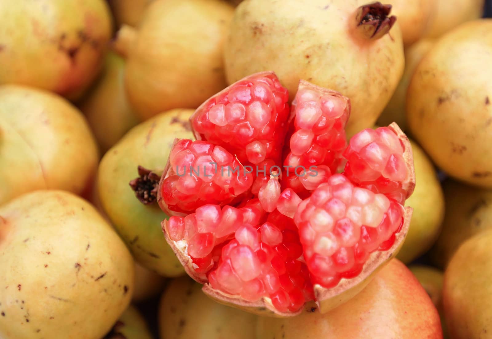 Ripe pomegranates ready to sell