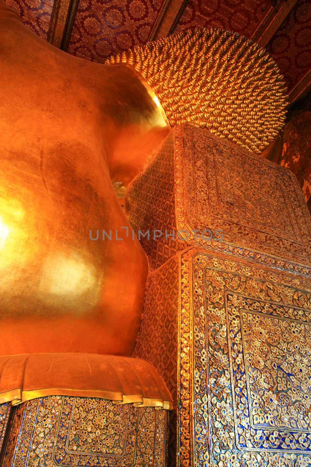 The most beautiful reclining buddha image in Thailand