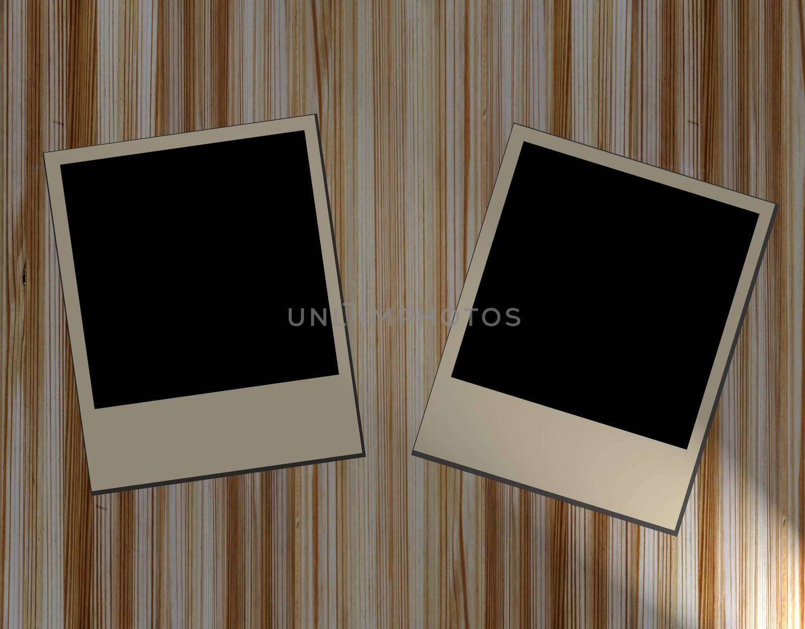 Blank old picture frames  on wooden background