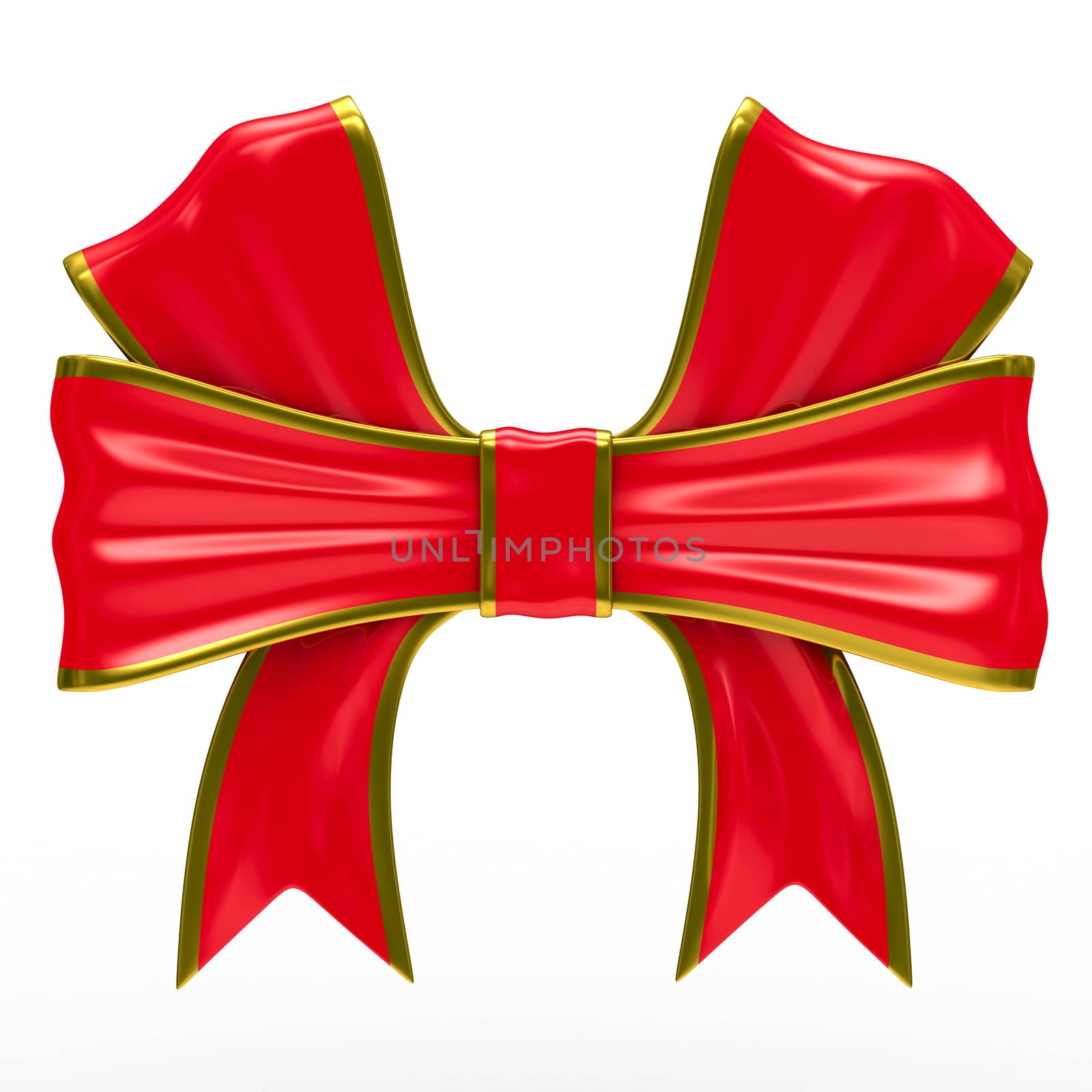 Bow on white background. Isolated 3D image
