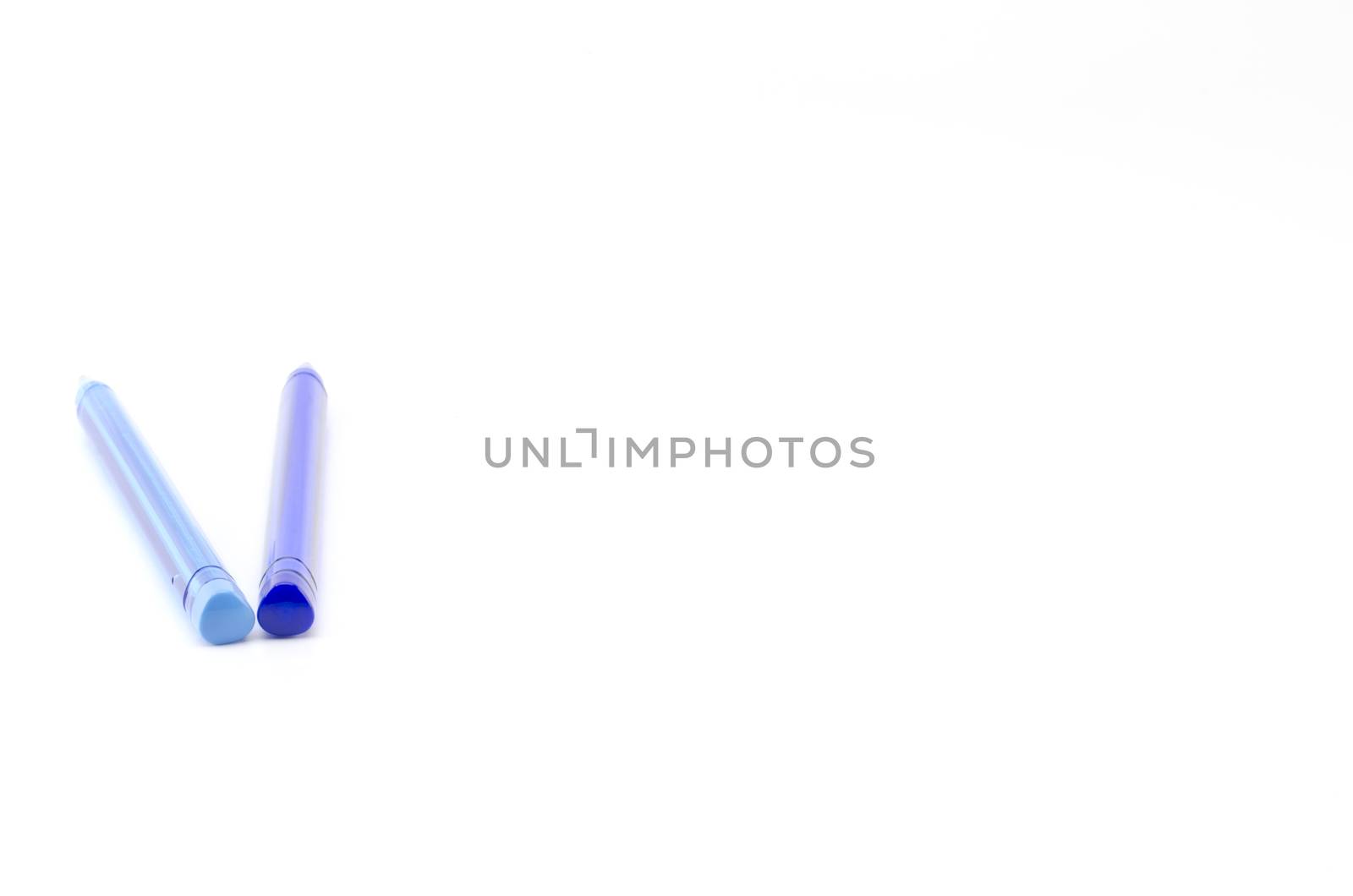 colorful pens isolated on white background