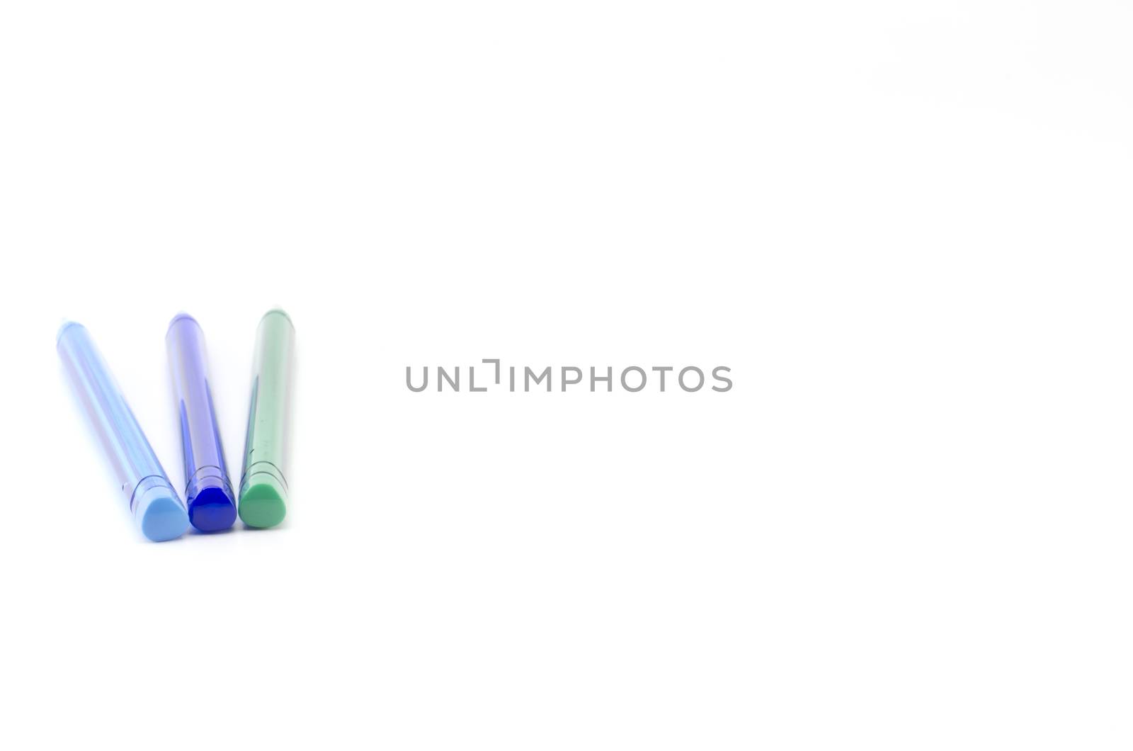 colorful pens isolated on white background