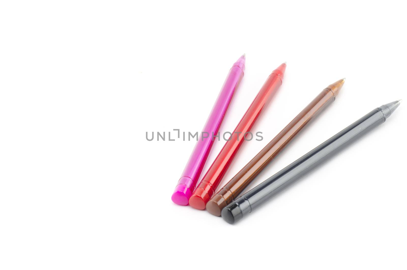 colorful pens isolated on white background