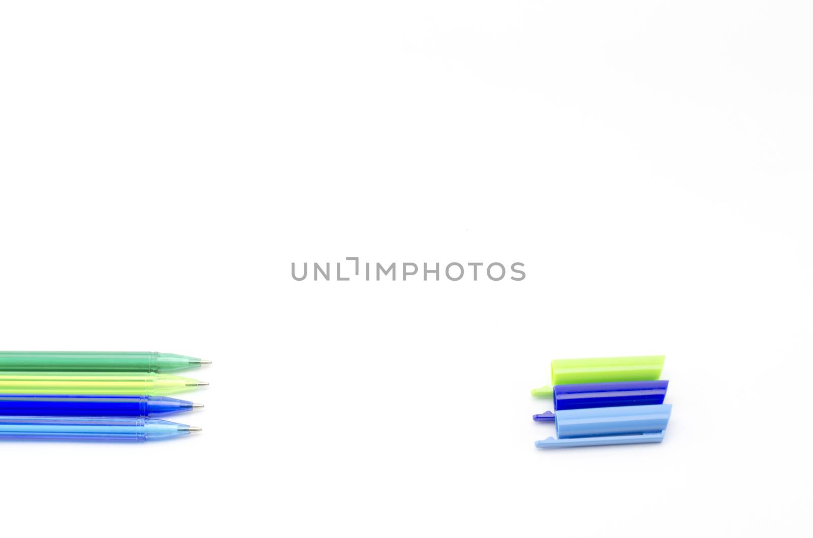 colorful pens isolated on white background