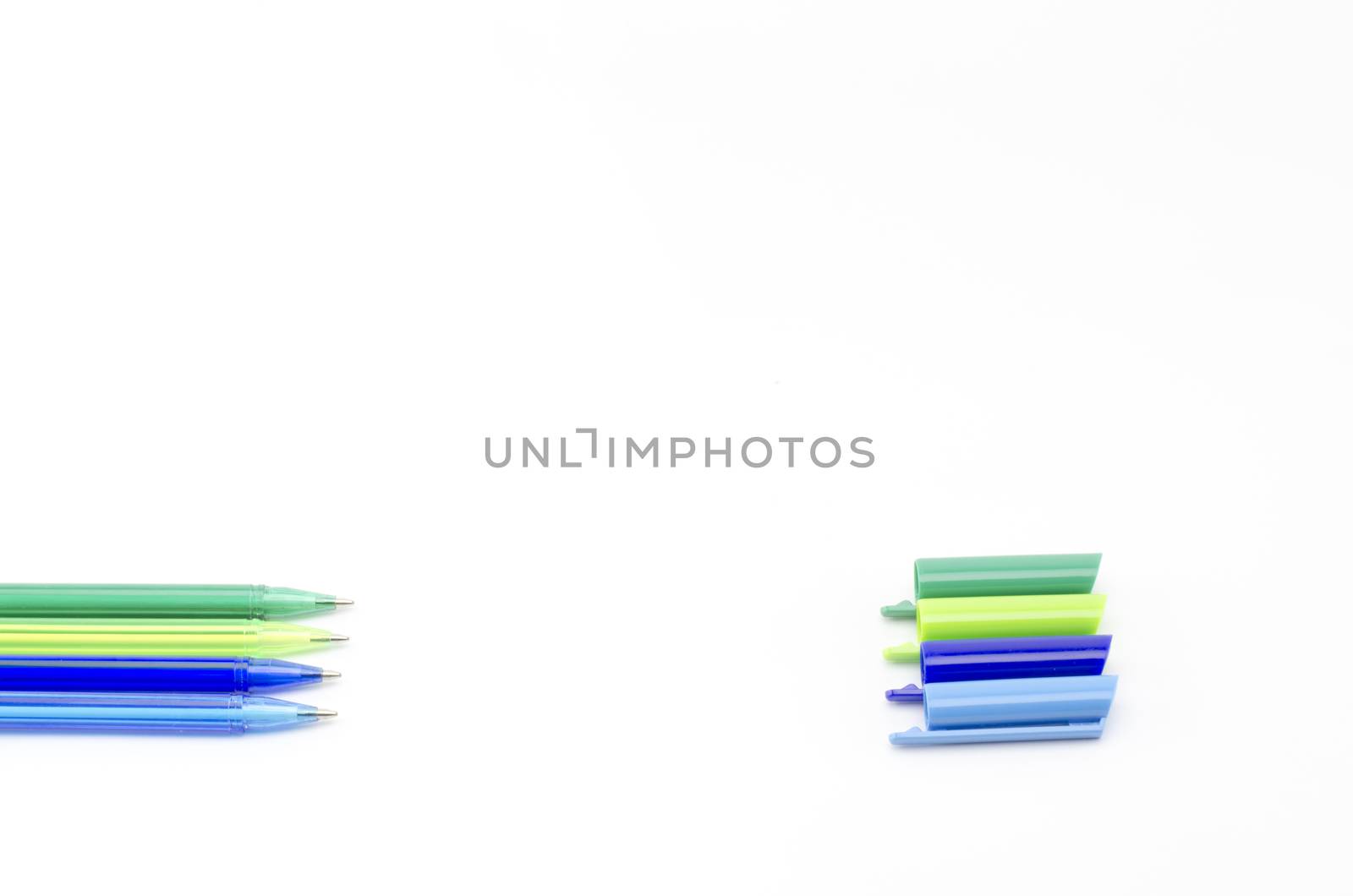 colorful pens isolated on white background