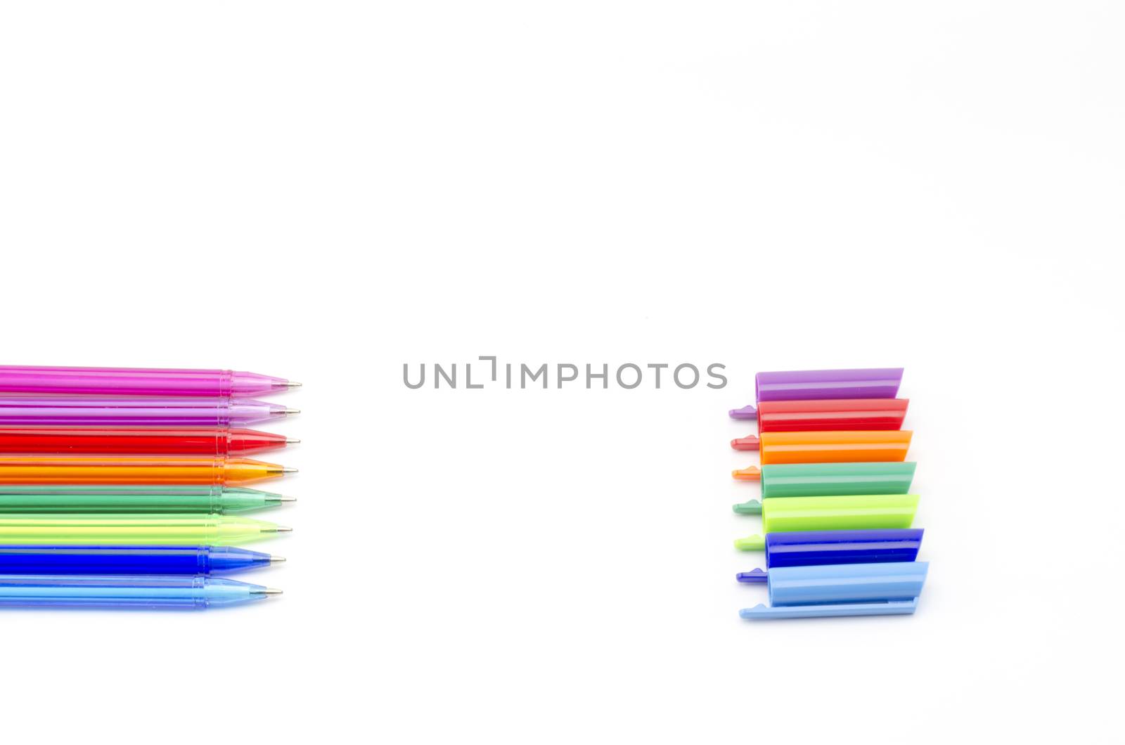 colorful pens isolated on white background