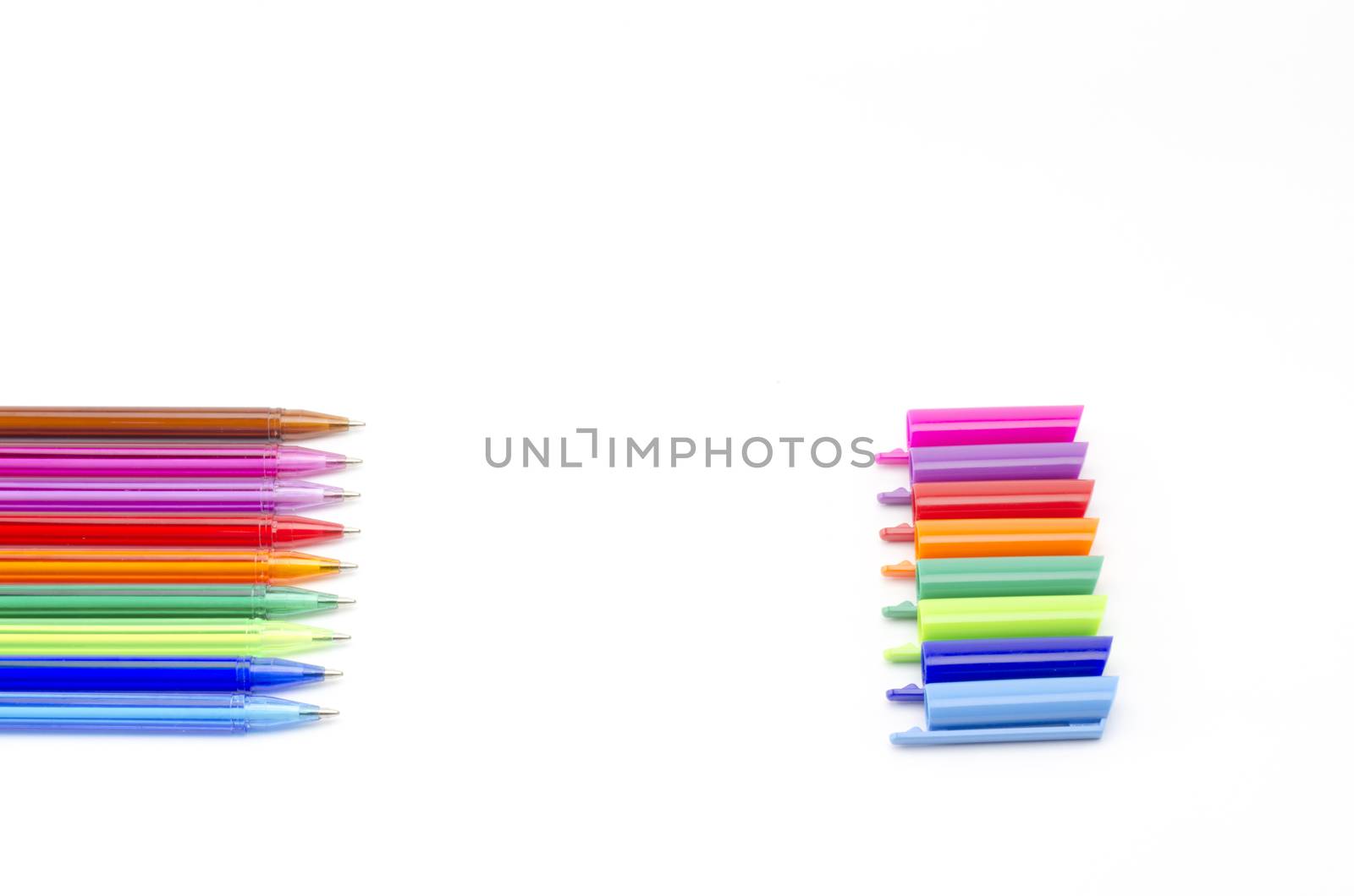 colorful pens isolated on white background