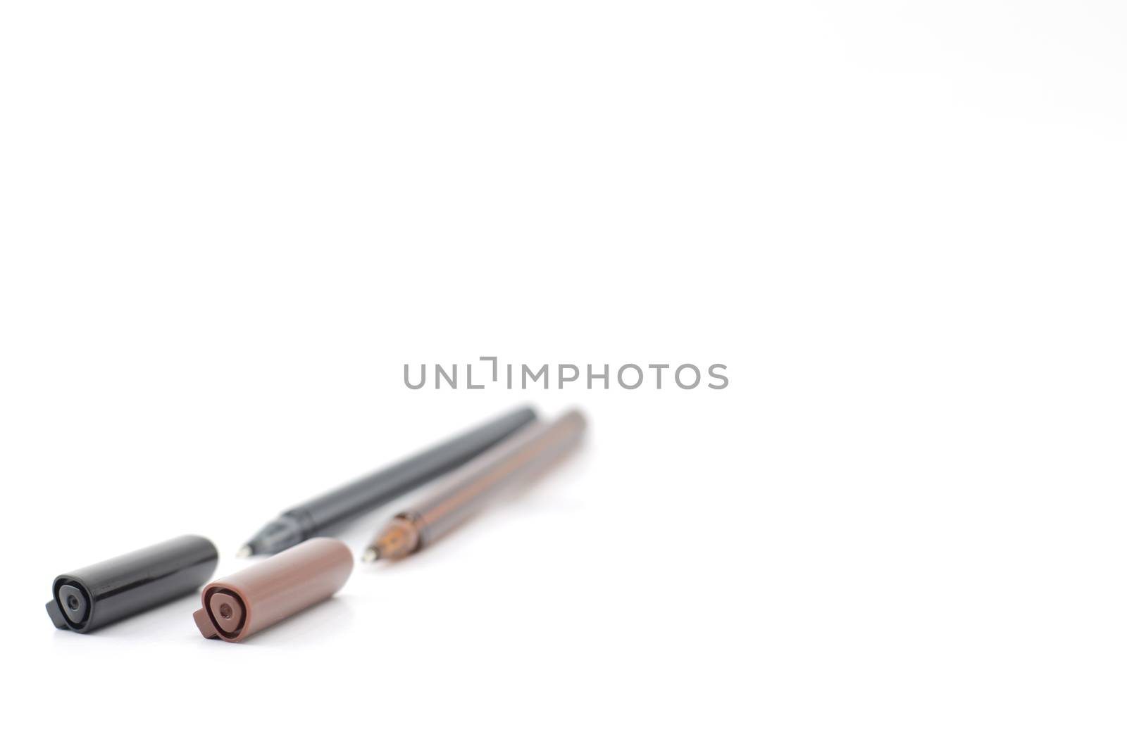 colorful pens isolated on white background