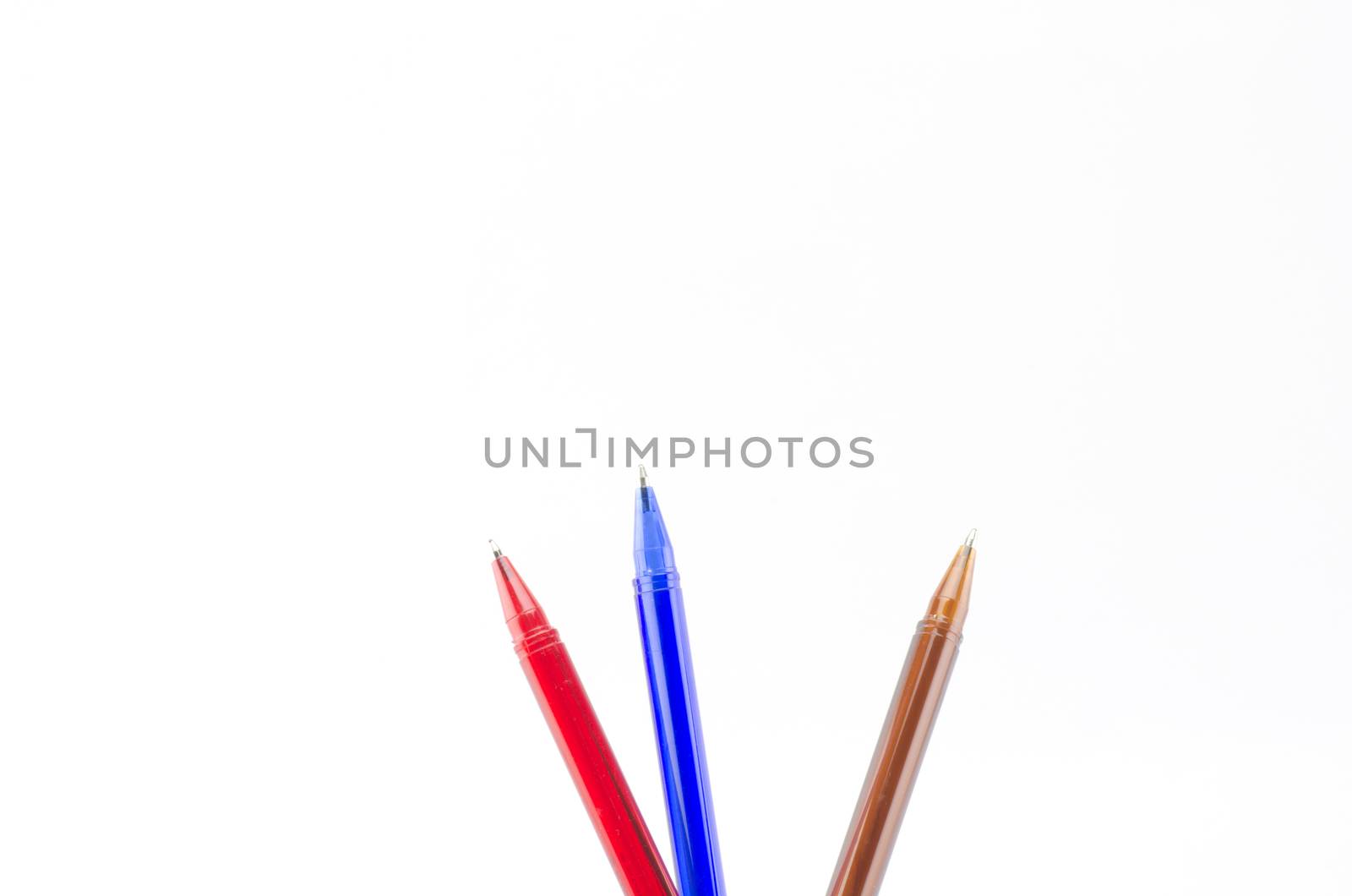 colorful pens isolated on white background