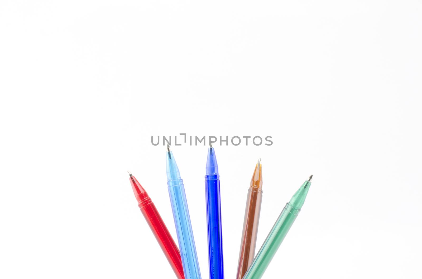 colorful pens isolated on white background