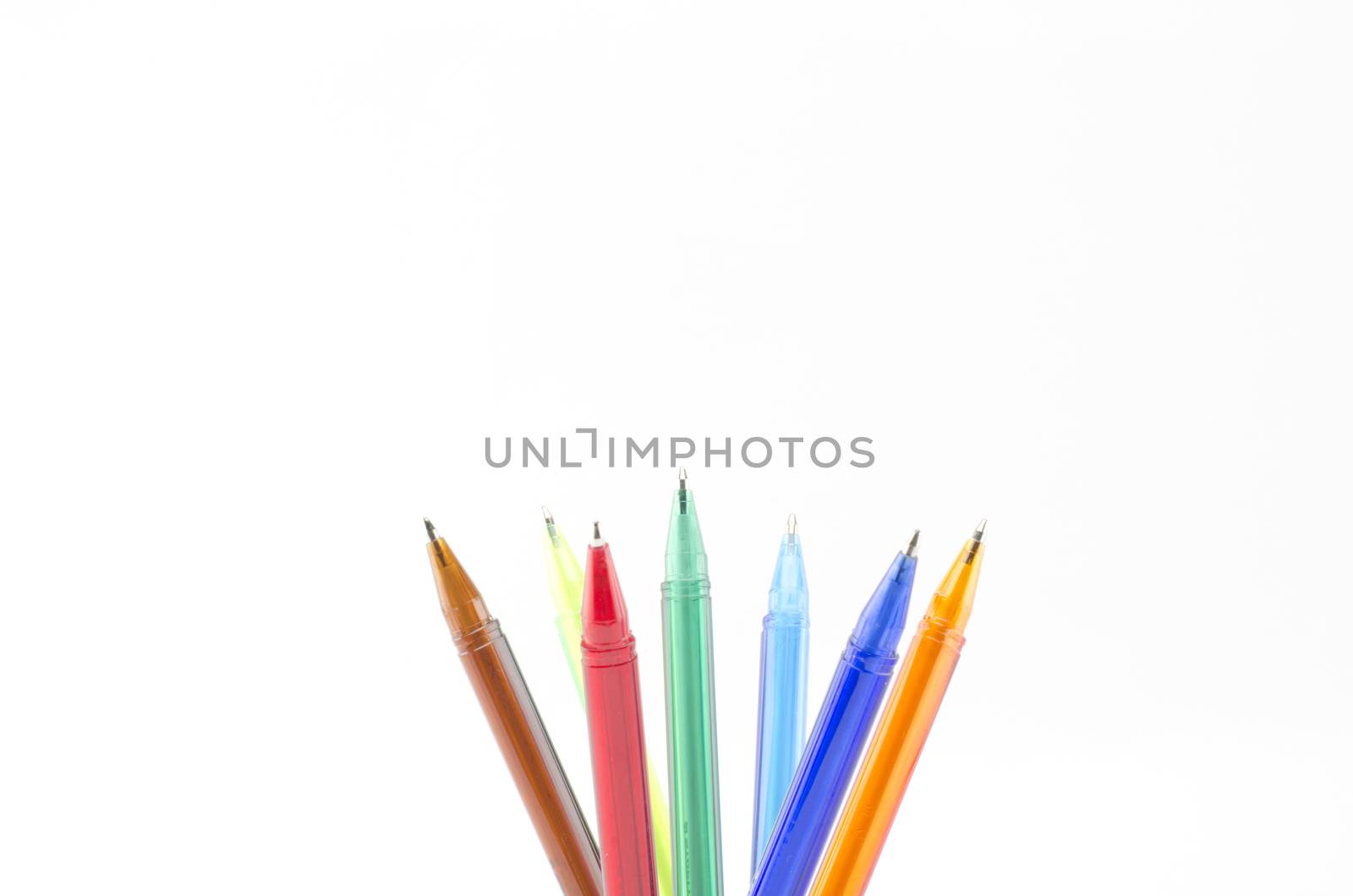 colorful pens isolated on white background