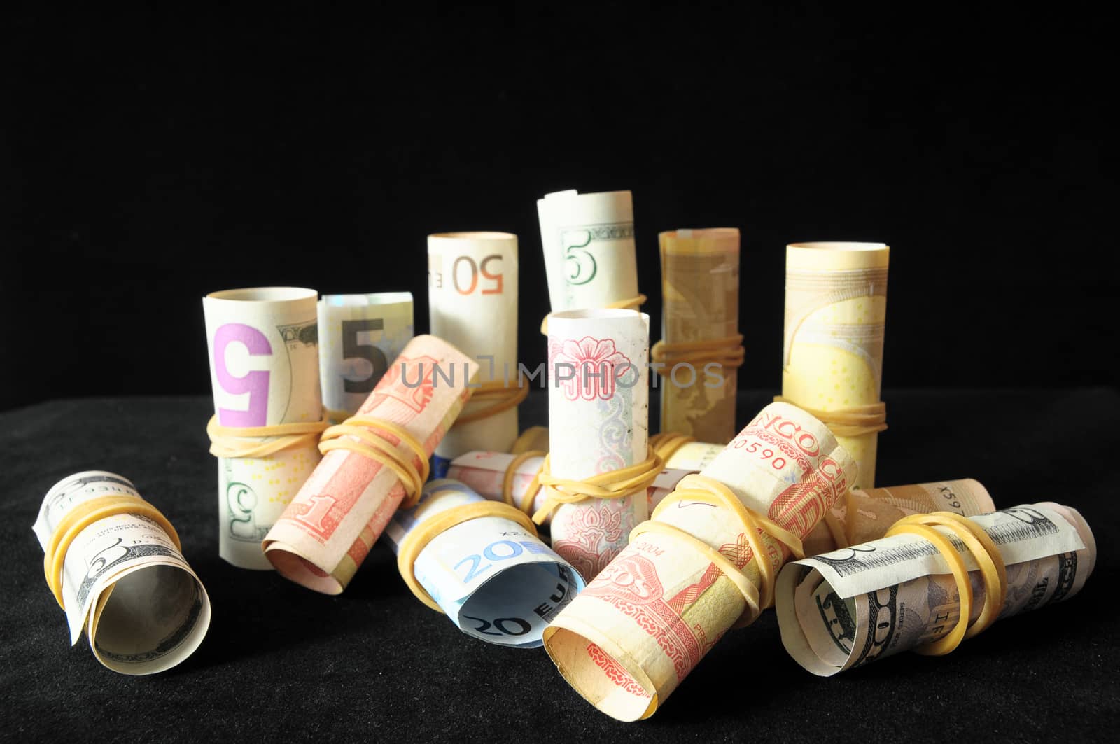 Orientation in  Business olled  Money on a Black Background