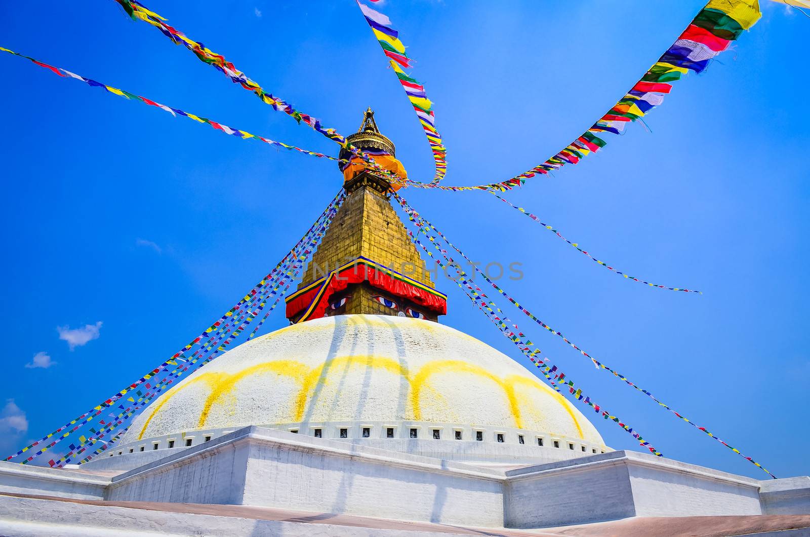 Bouddhanath stupa during sunny day, Kathmandu, Nepal
