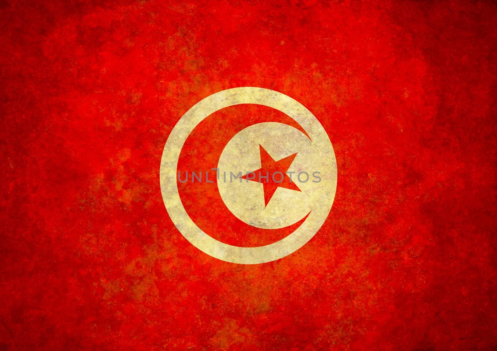 Grunge Tunisia Flag by darrenwhittingham