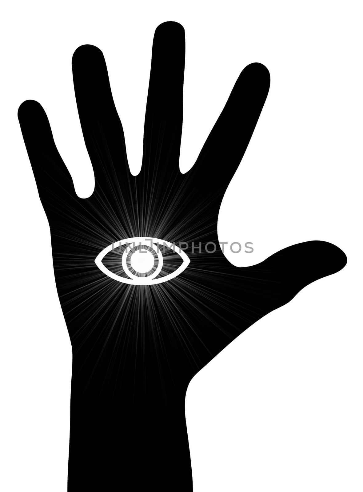Illustration of a hand with an eye in the middle