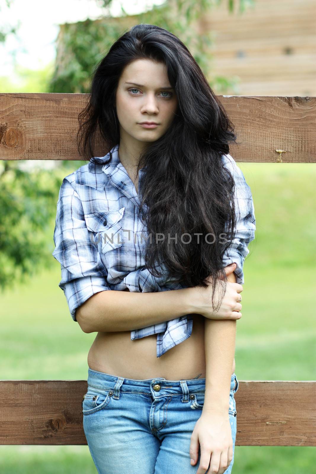 Portrait of beautiful woman on outdoor