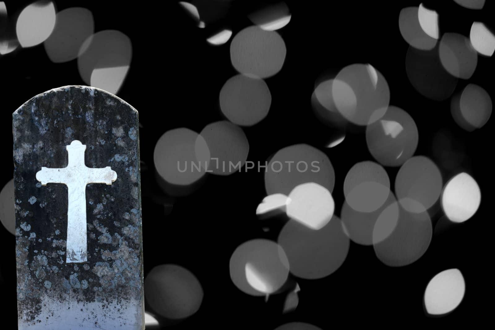 headstone on abstract background for halloween  by ftlaudgirl