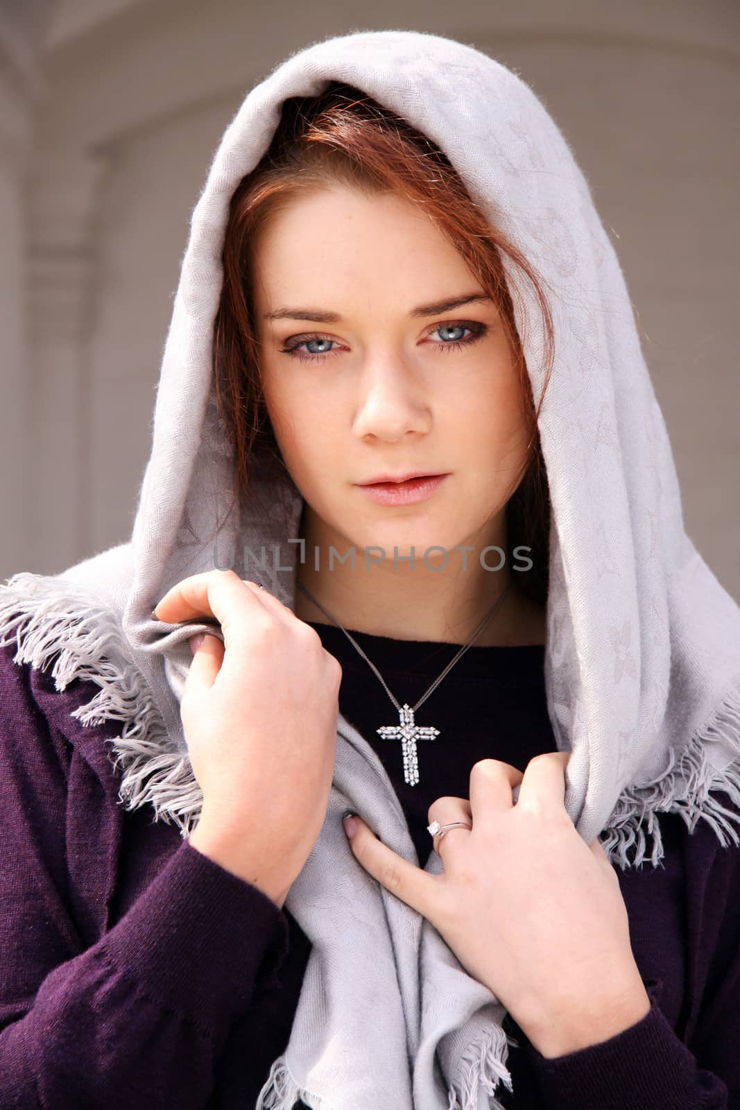 Closeup portrait of a beautiful young woman