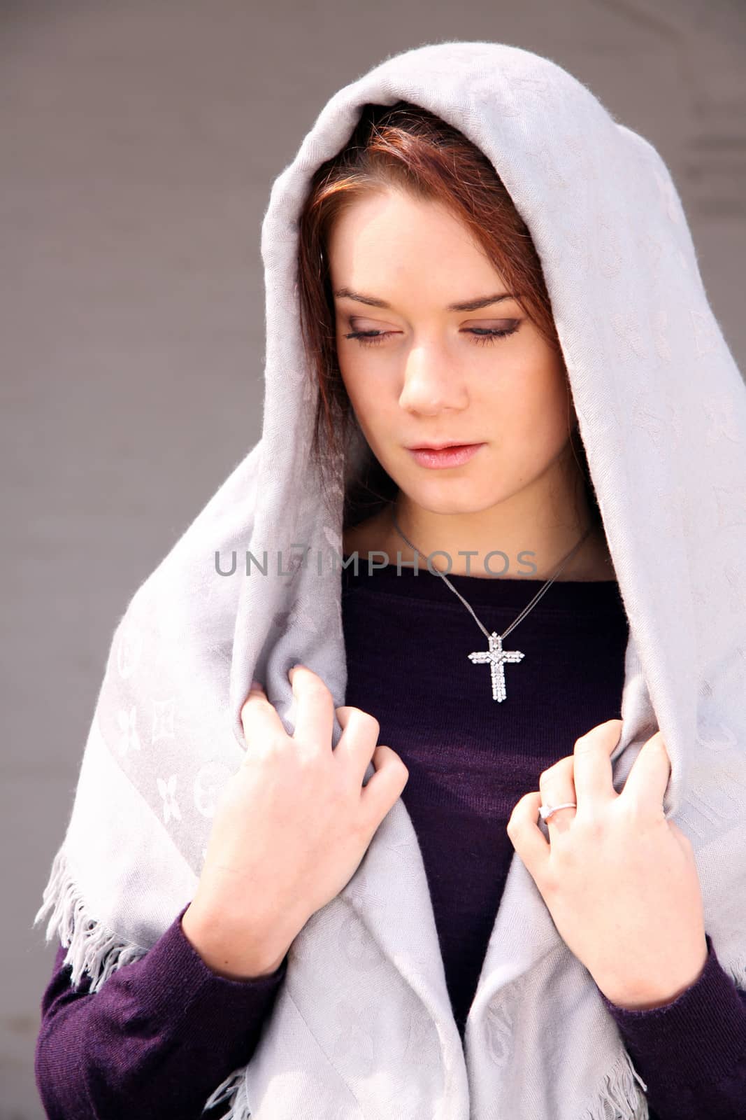 Closeup portrait of a beautiful young woman