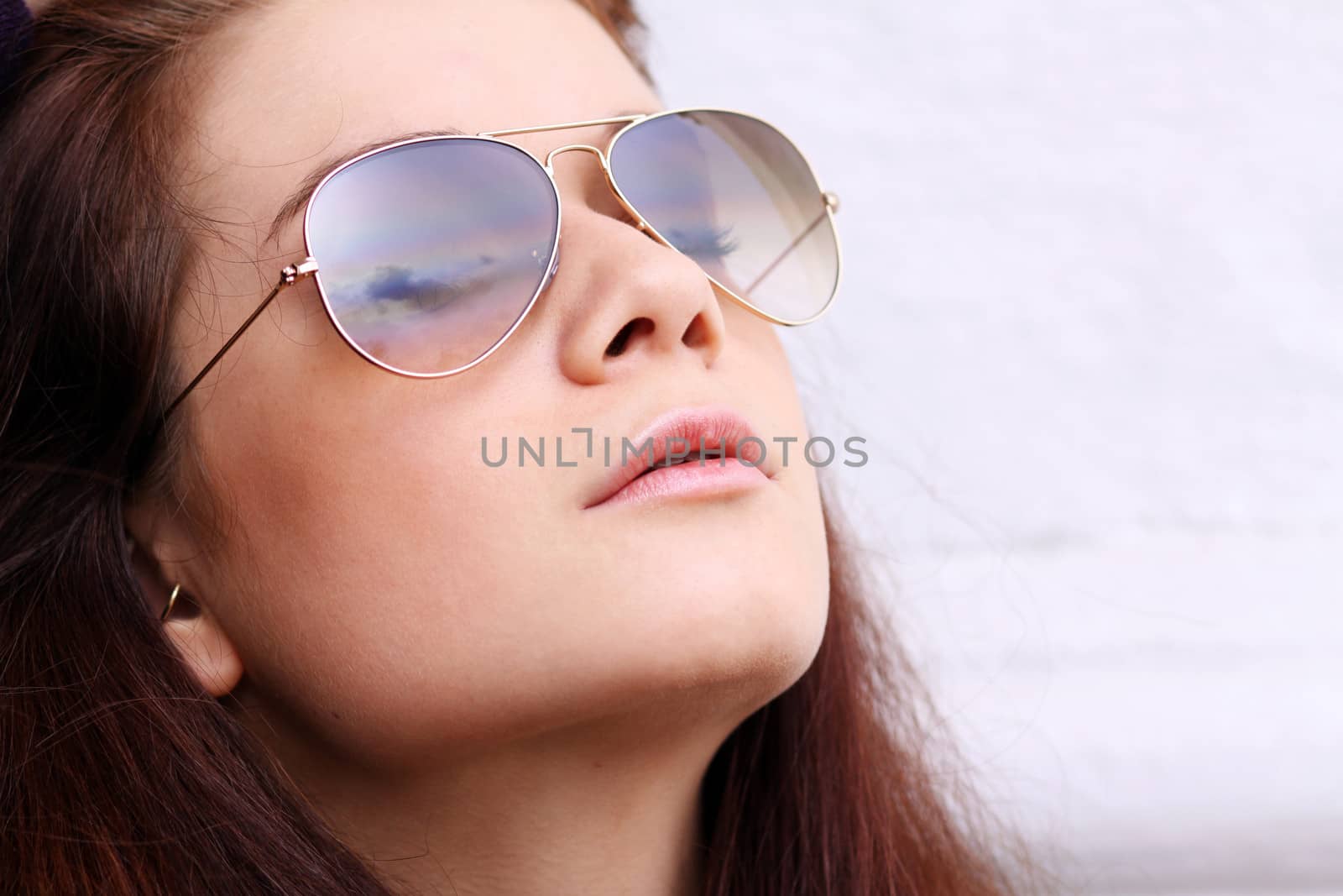 Closeup portrait of a beautiful young woman