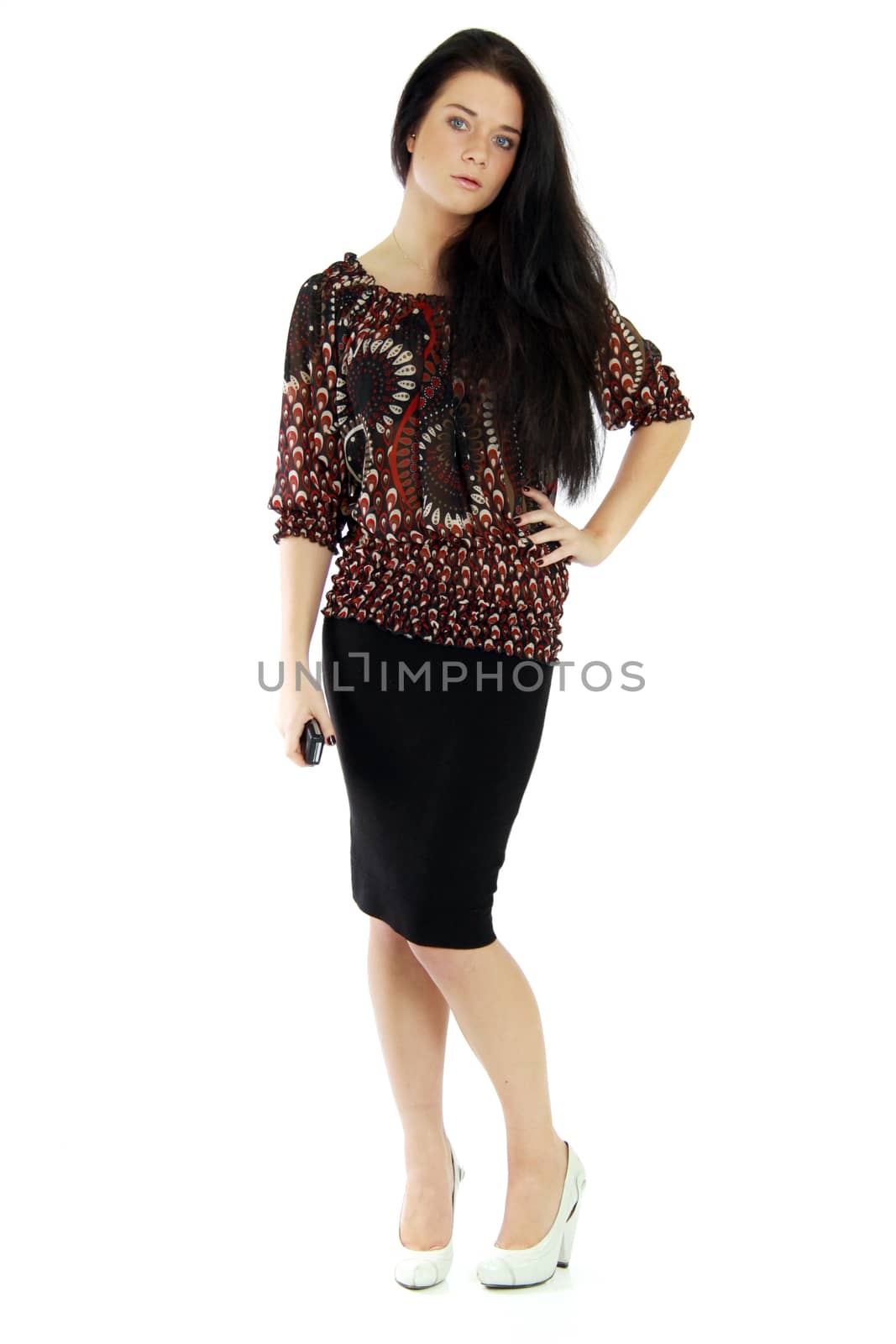Full length of a beautiful young lady in dress