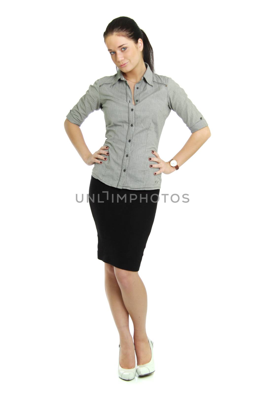 Full length of a beautiful young lady in dress