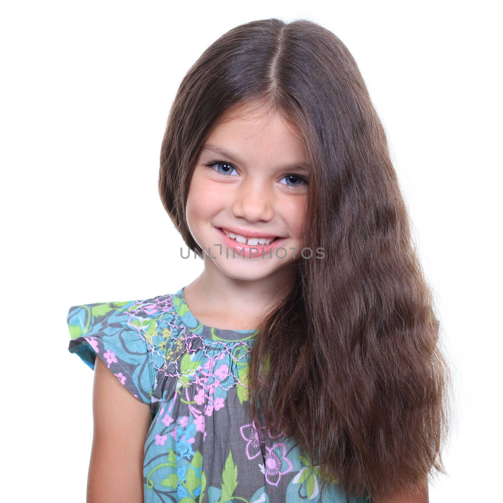 Closeup portrait of pretty little girl