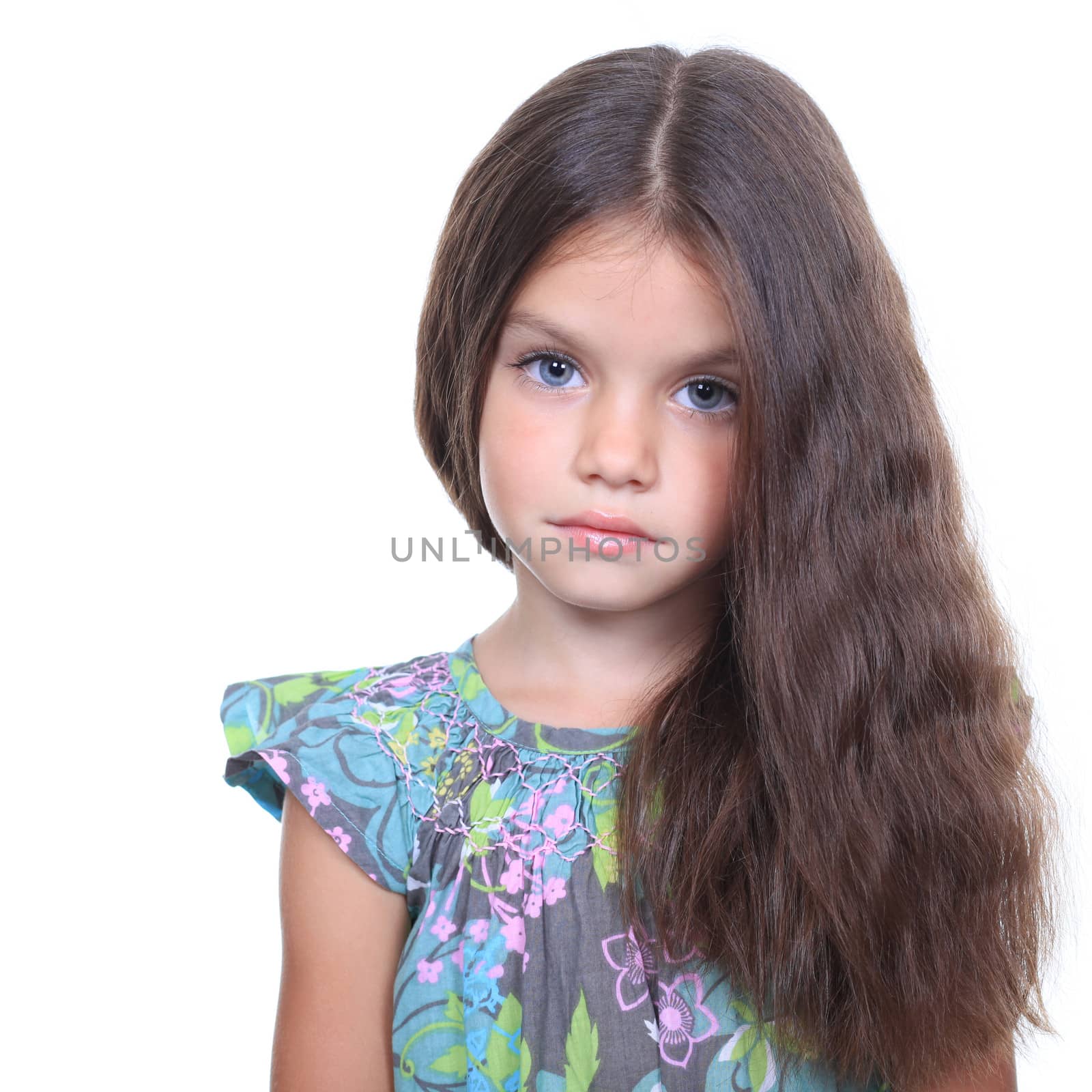 Closeup portrait of pretty little girl