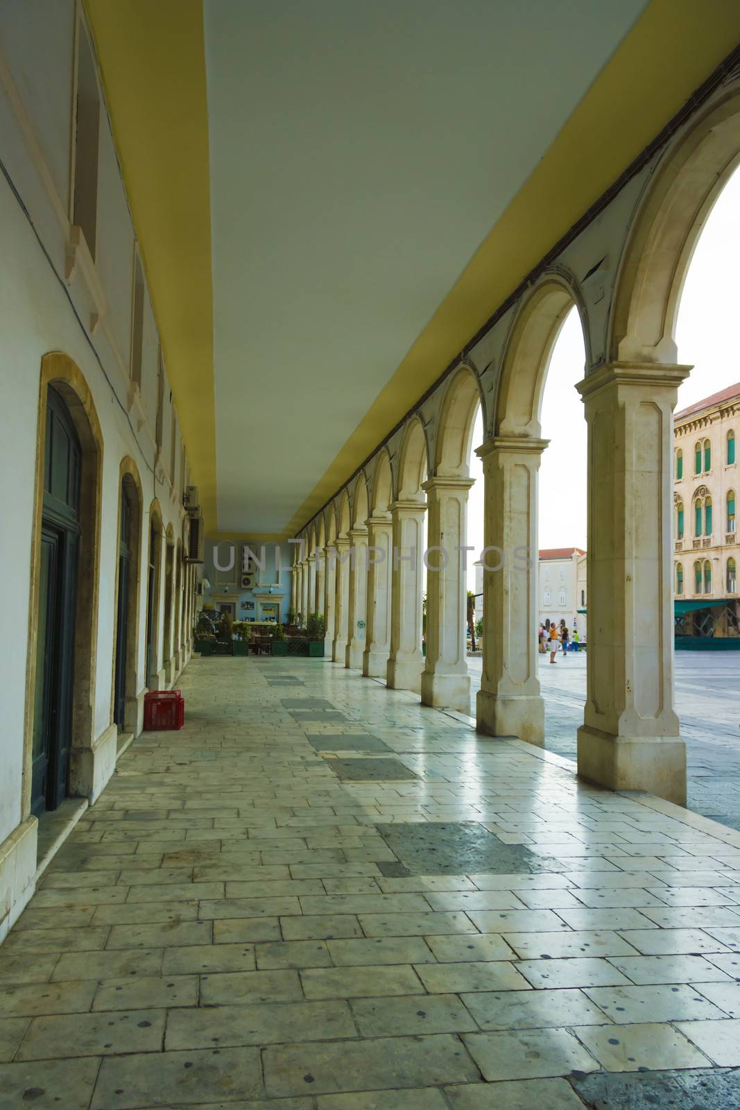 Colonnade at the Republic Square, Split, Croatia by Tetyana