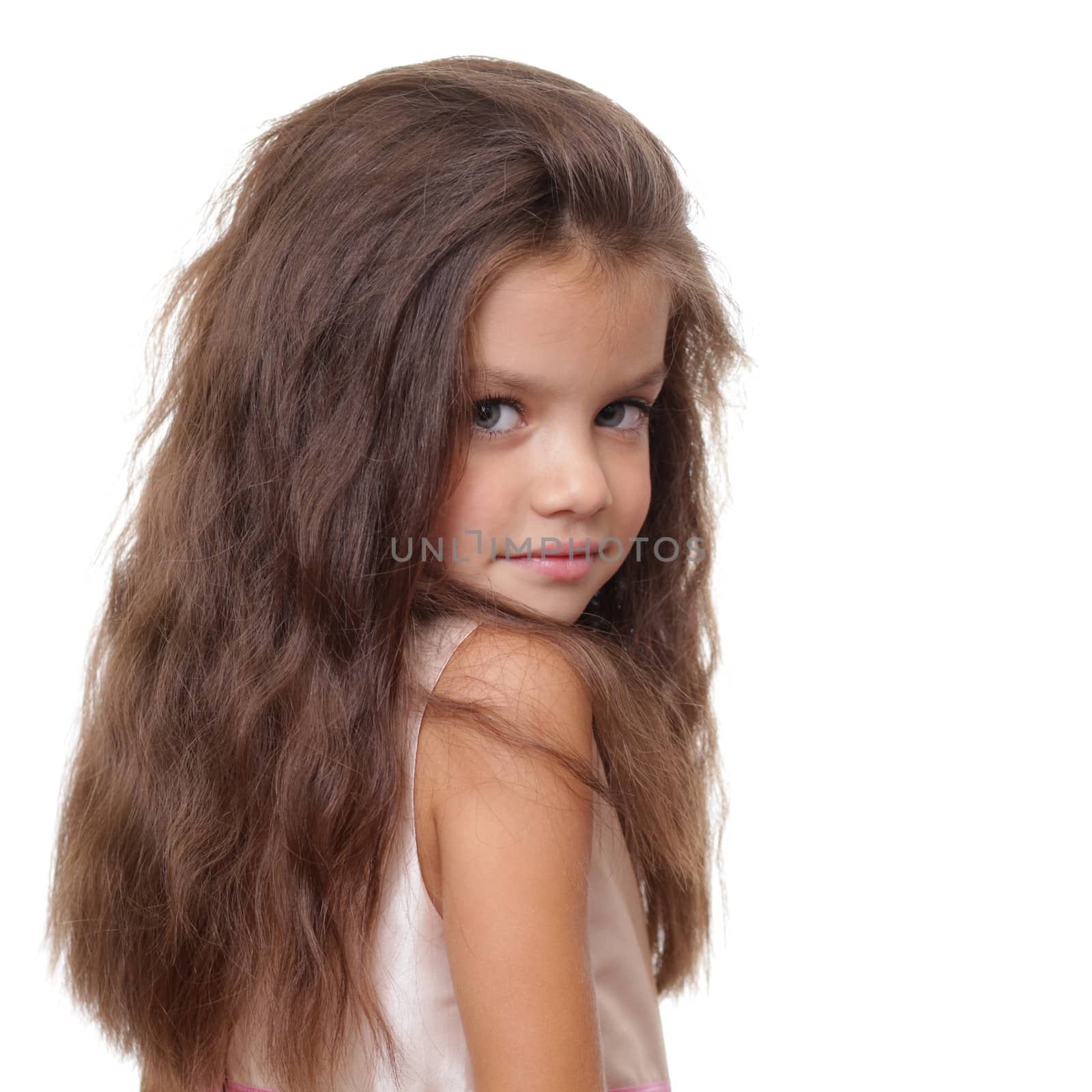 Closeup portrait of pretty little girl