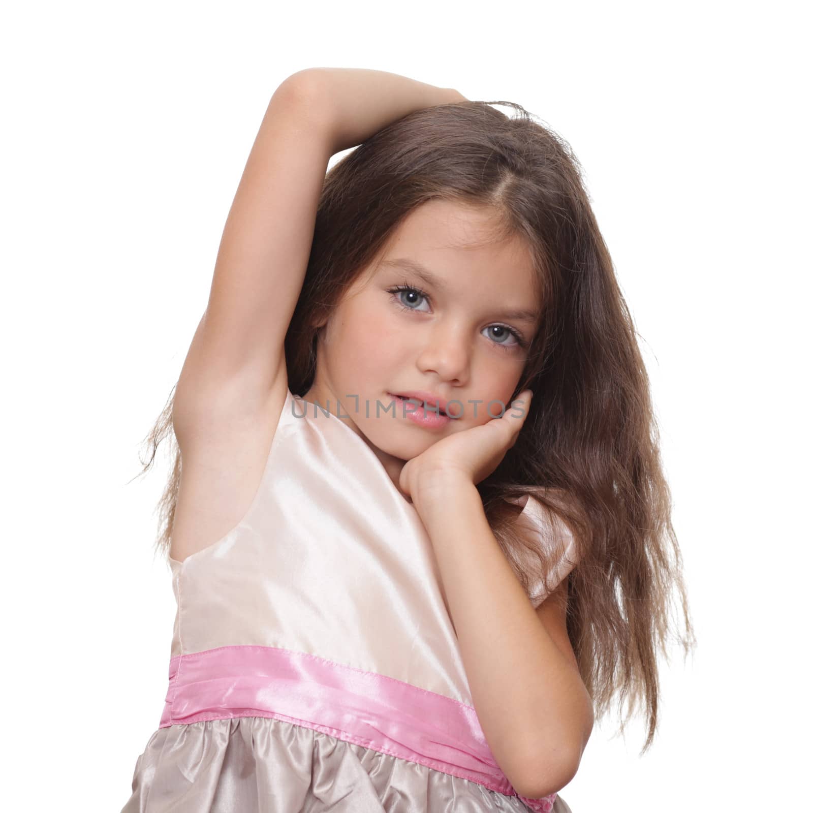 Closeup portrait of pretty little girl