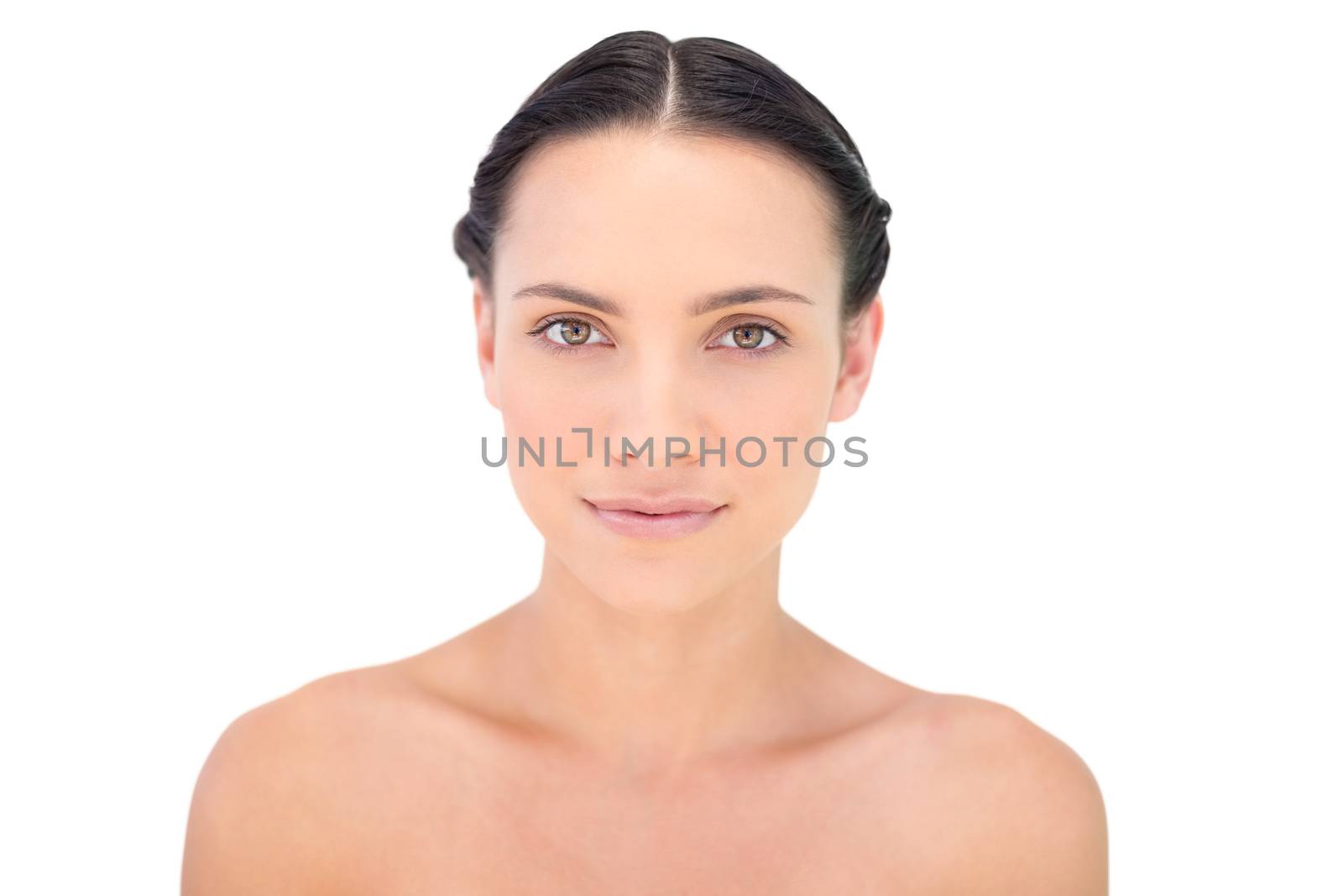 Natural beauty posing on white background