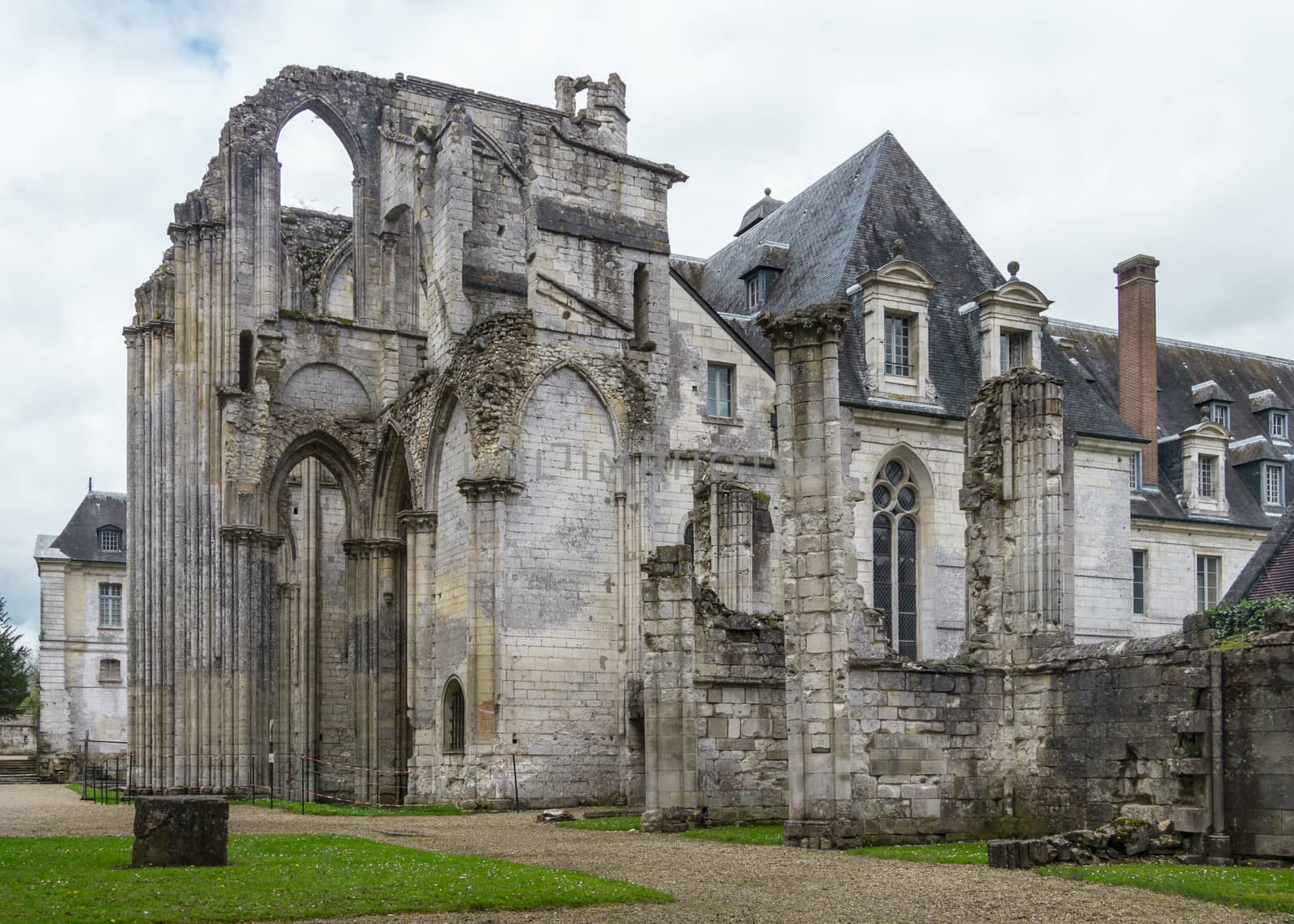 the ruins of the Saint Wandrille abbey in northern France by Tetyana